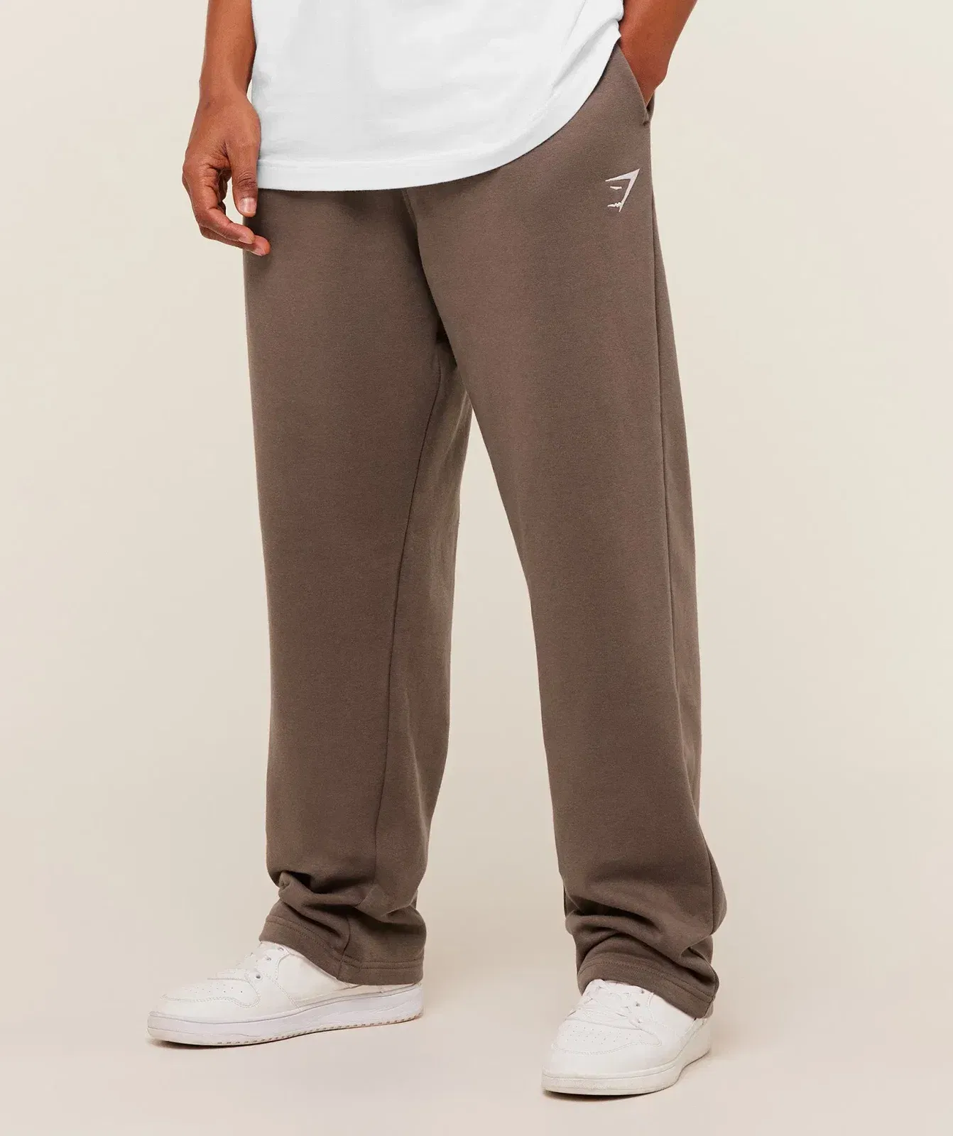 Gymshark Crest Straight Leg Joggers - Soft Brown
