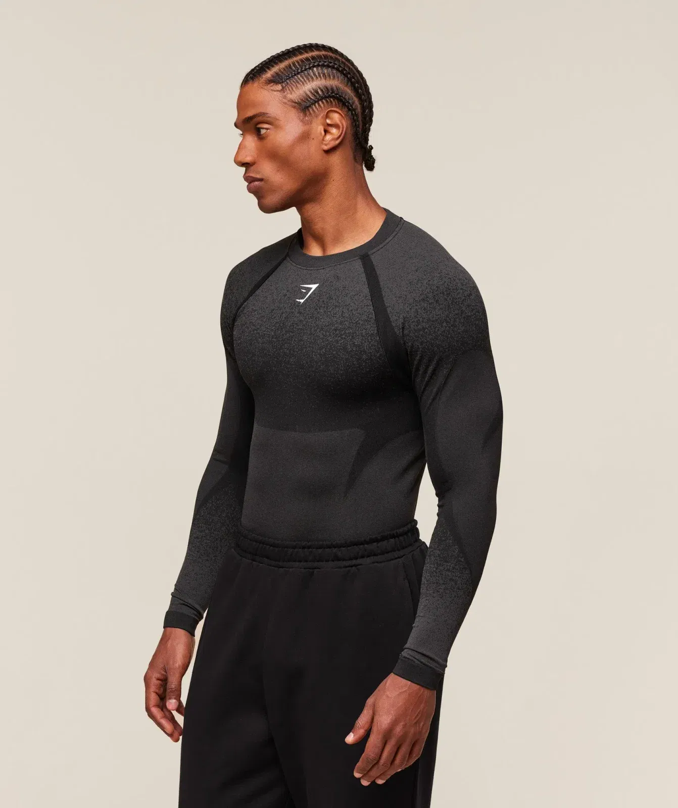 Gymshark Shadow Seamless Long Sleeve T-Shirt - Black