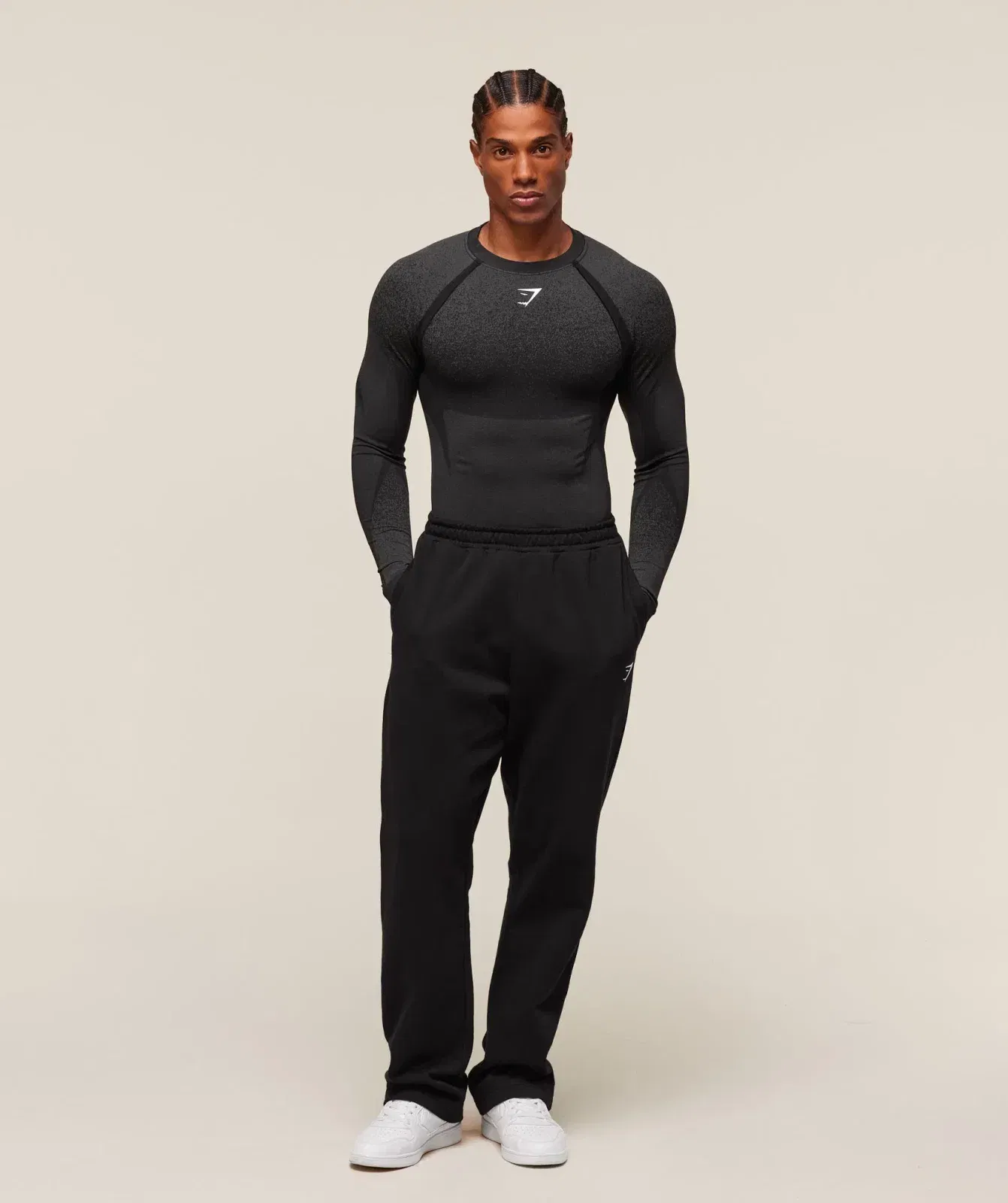 Gymshark Shadow Seamless Long Sleeve T-Shirt - Black
