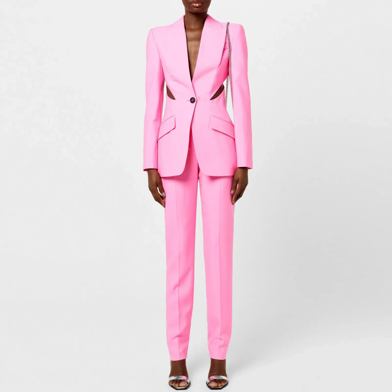 Slashed Single-Breasted Wool Long Sleeve Blazer