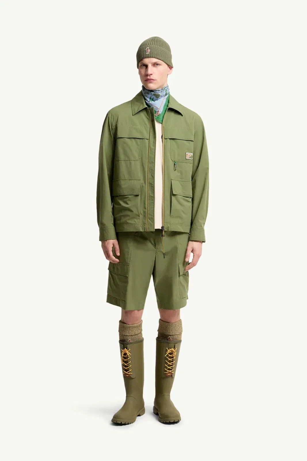 Moncler Taffeta Shirt Jacket Olive Green Olive Green
