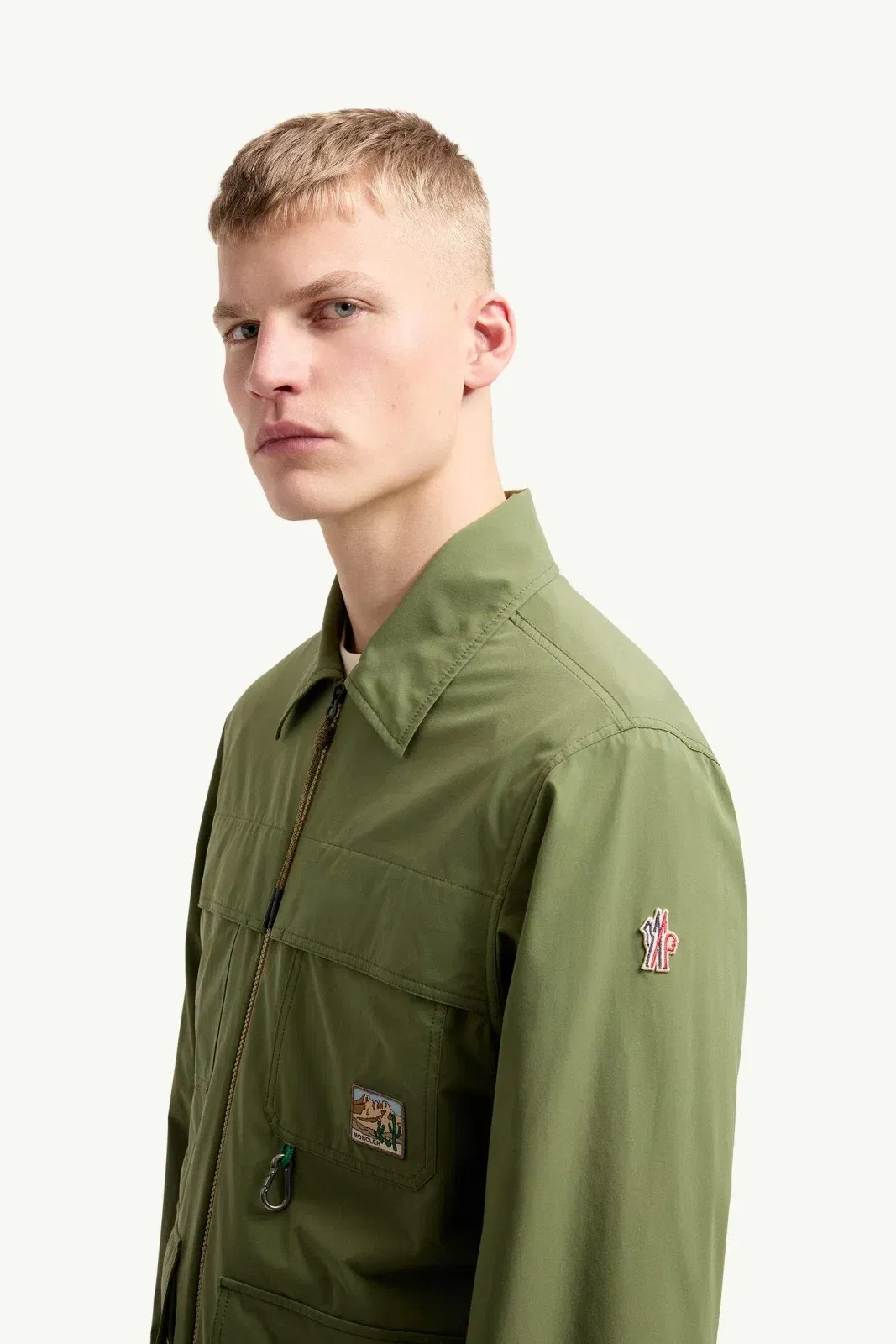 Moncler Taffeta Shirt Jacket Olive Green Olive Green