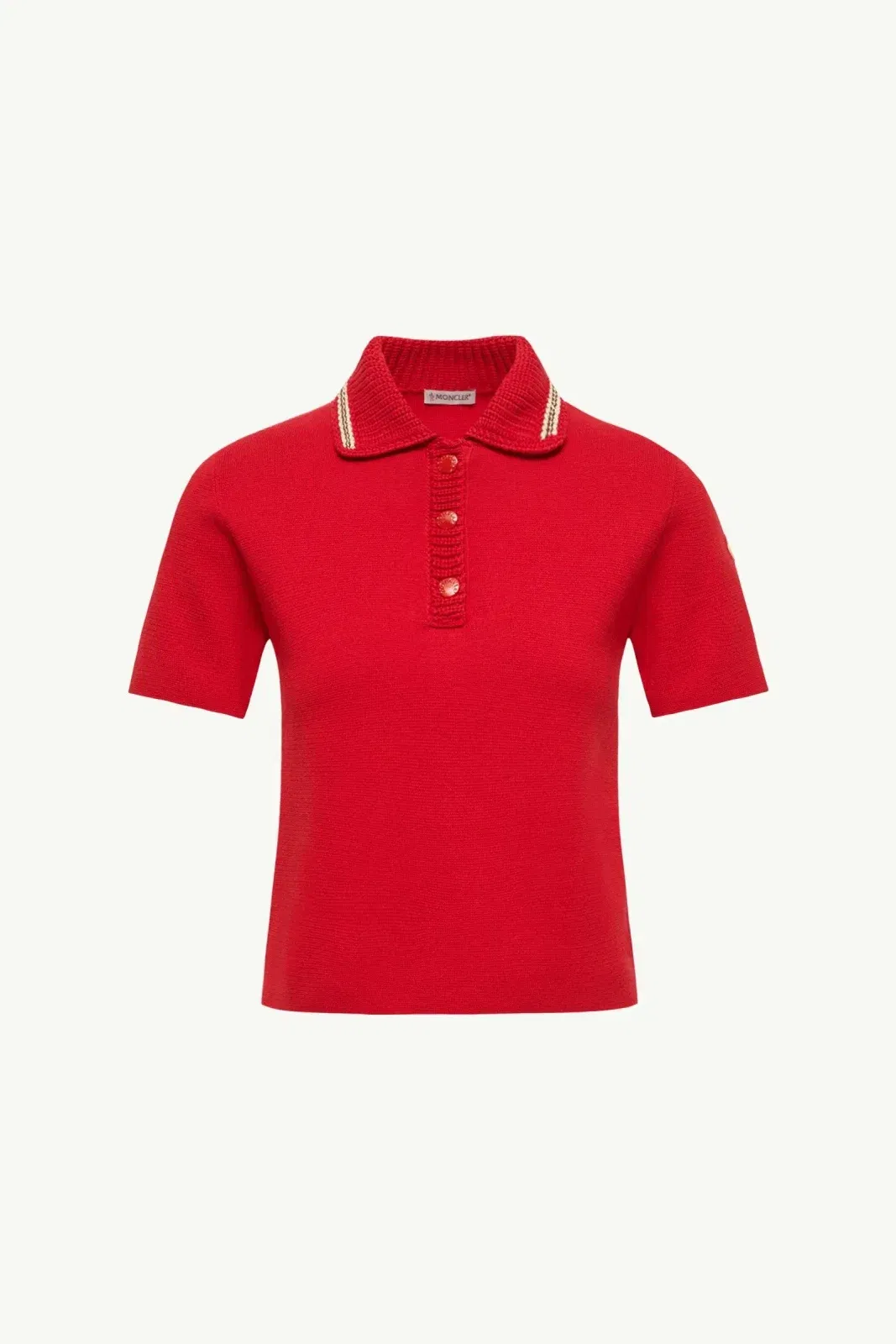 Moncler Cotton Knit Polo Shirt Red Red