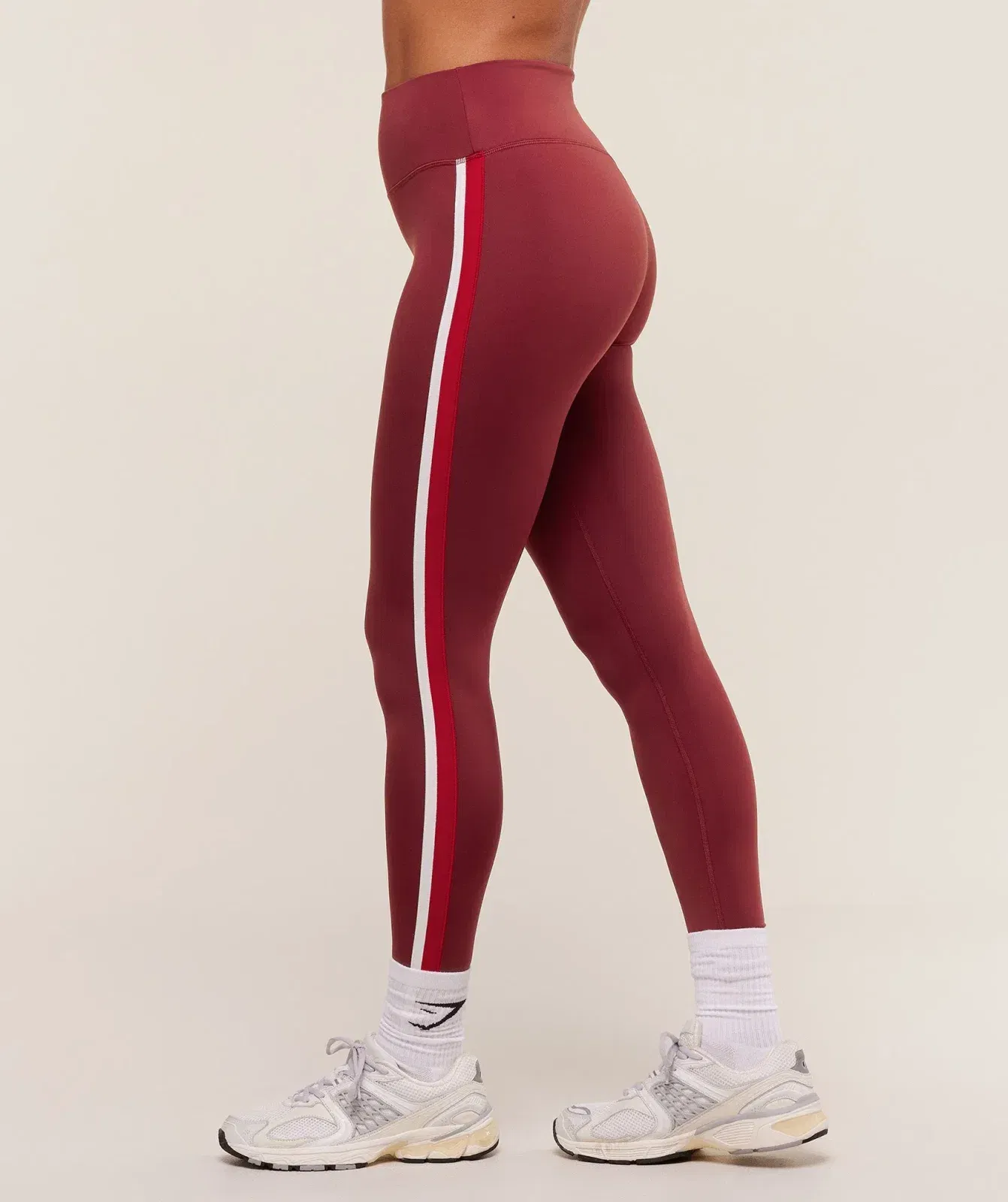 Women's Gymshark Piping Leggings Sets Red