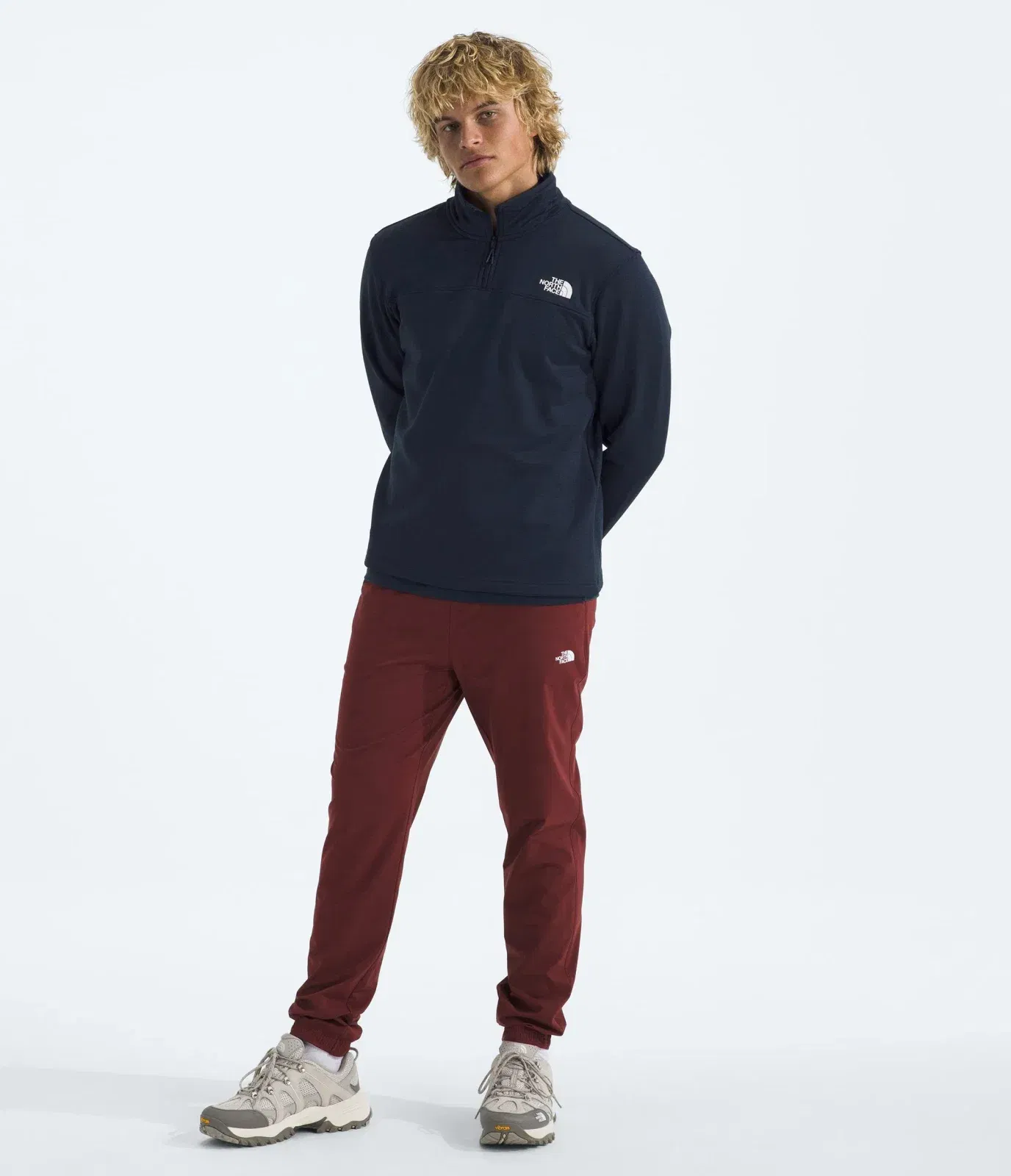 The North Face Men’s Cedar Trail Grid Fleece ¼-Zip Summit Navy