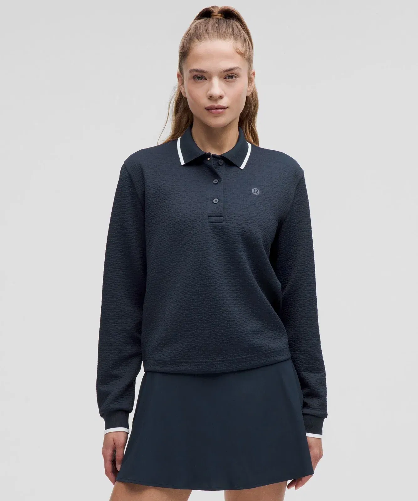 Lululemon Textured Long-Sleeve Tennis Polo Shirt