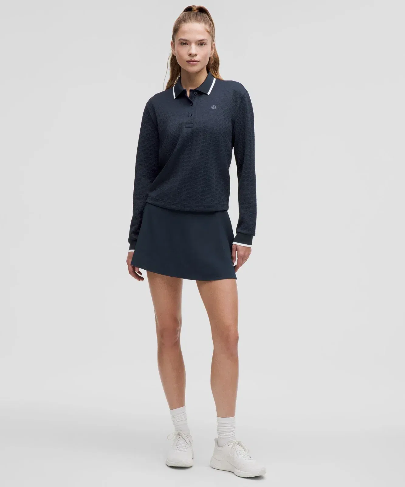 Lululemon Textured Long-Sleeve Tennis Polo Shirt