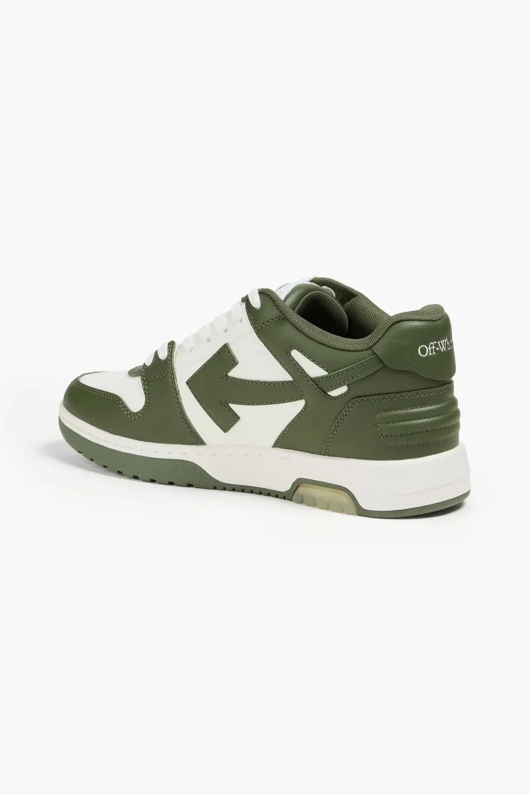 Off-White Out Of Office Leather Sneakers Army Green