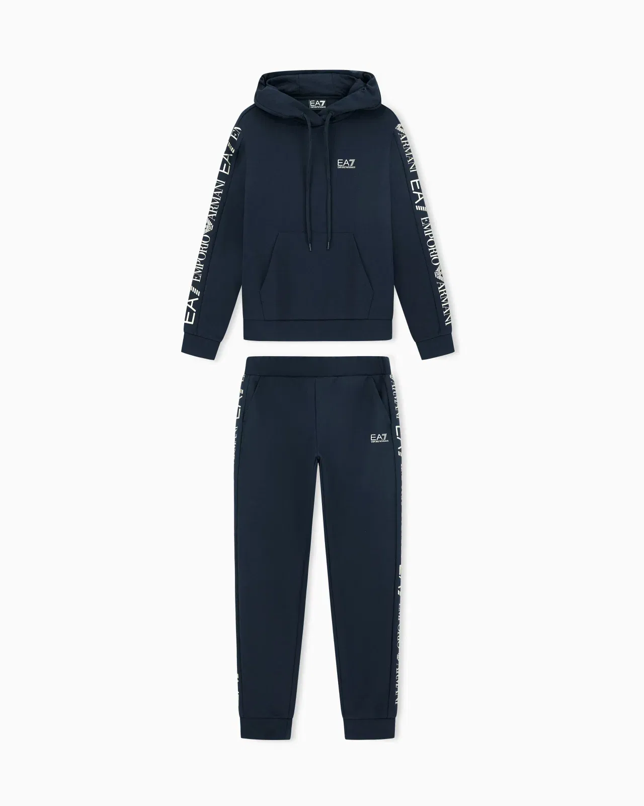 EA7 Cotton suit tracksuit with a hood and logo tape Tracksuit