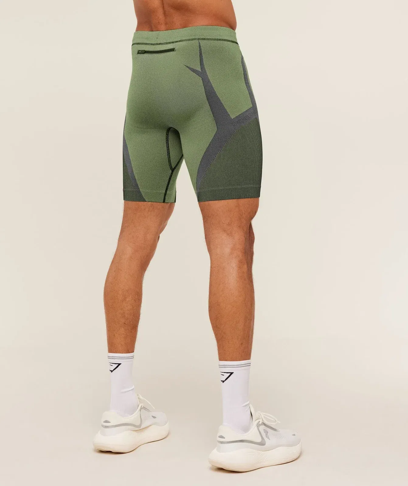 Gymshark Seamless Running Half Tight - Stealth Blue / Sorbet Yellow