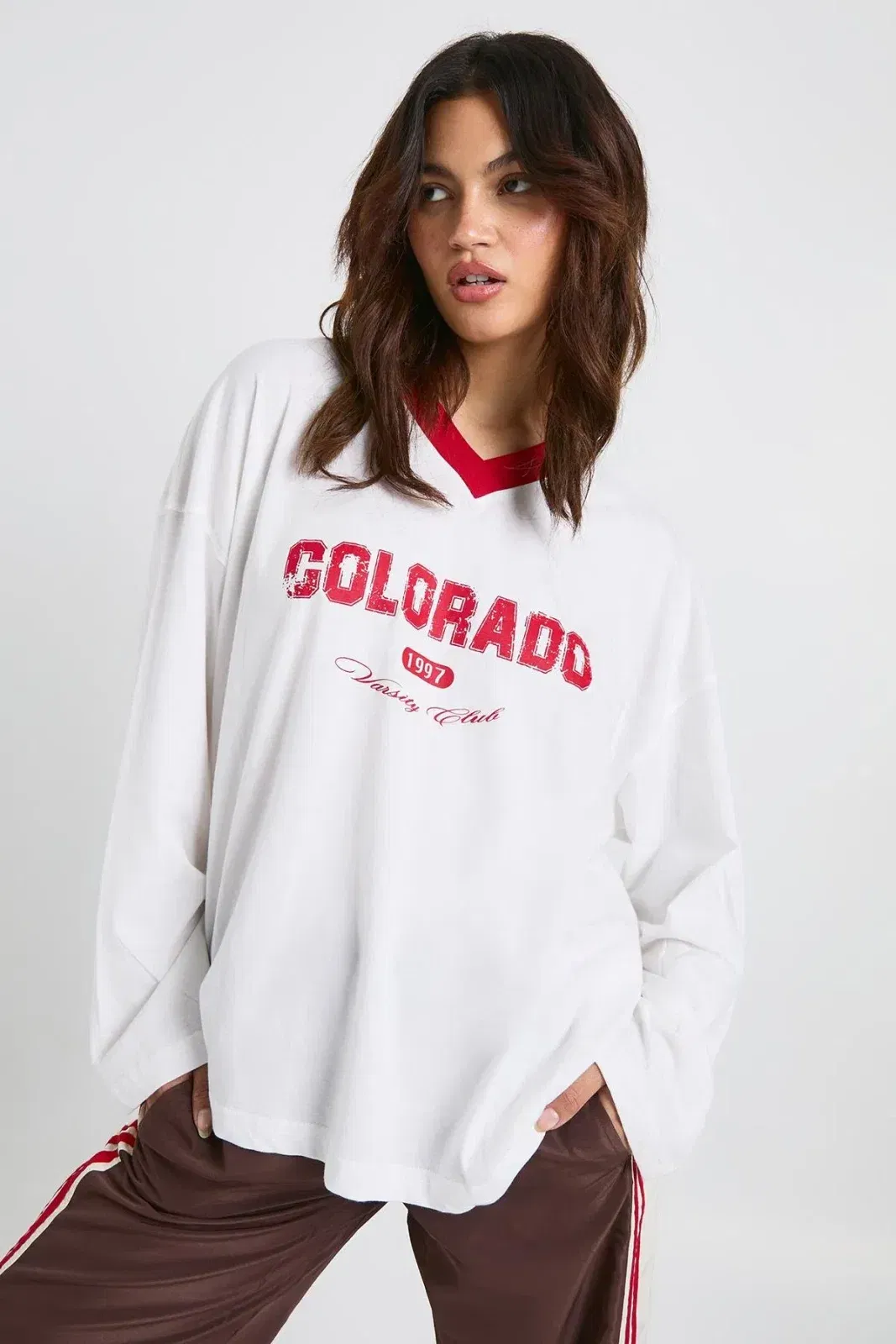 Colorado Contrast Binding Long Sleeve Top