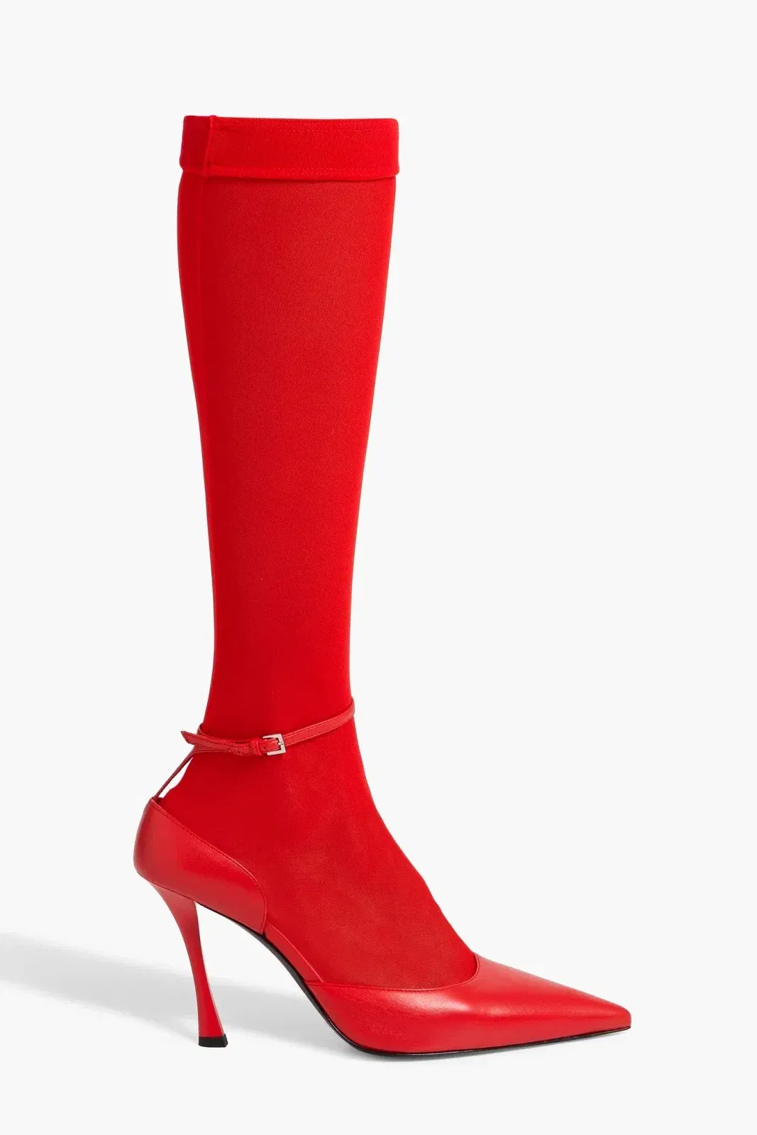 Givenchy Show Stocking Leather Pumps And Socks Set Red Women's
