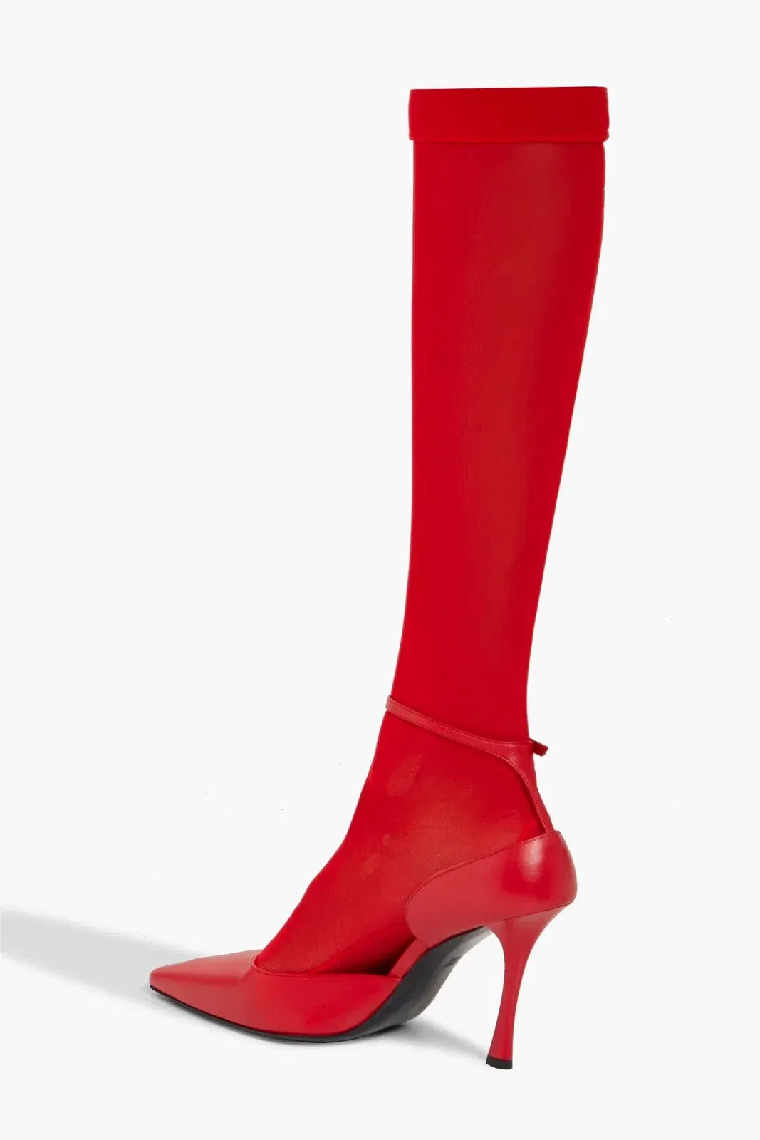 Givenchy Show Stocking Leather Pumps And Socks Set Red Women's