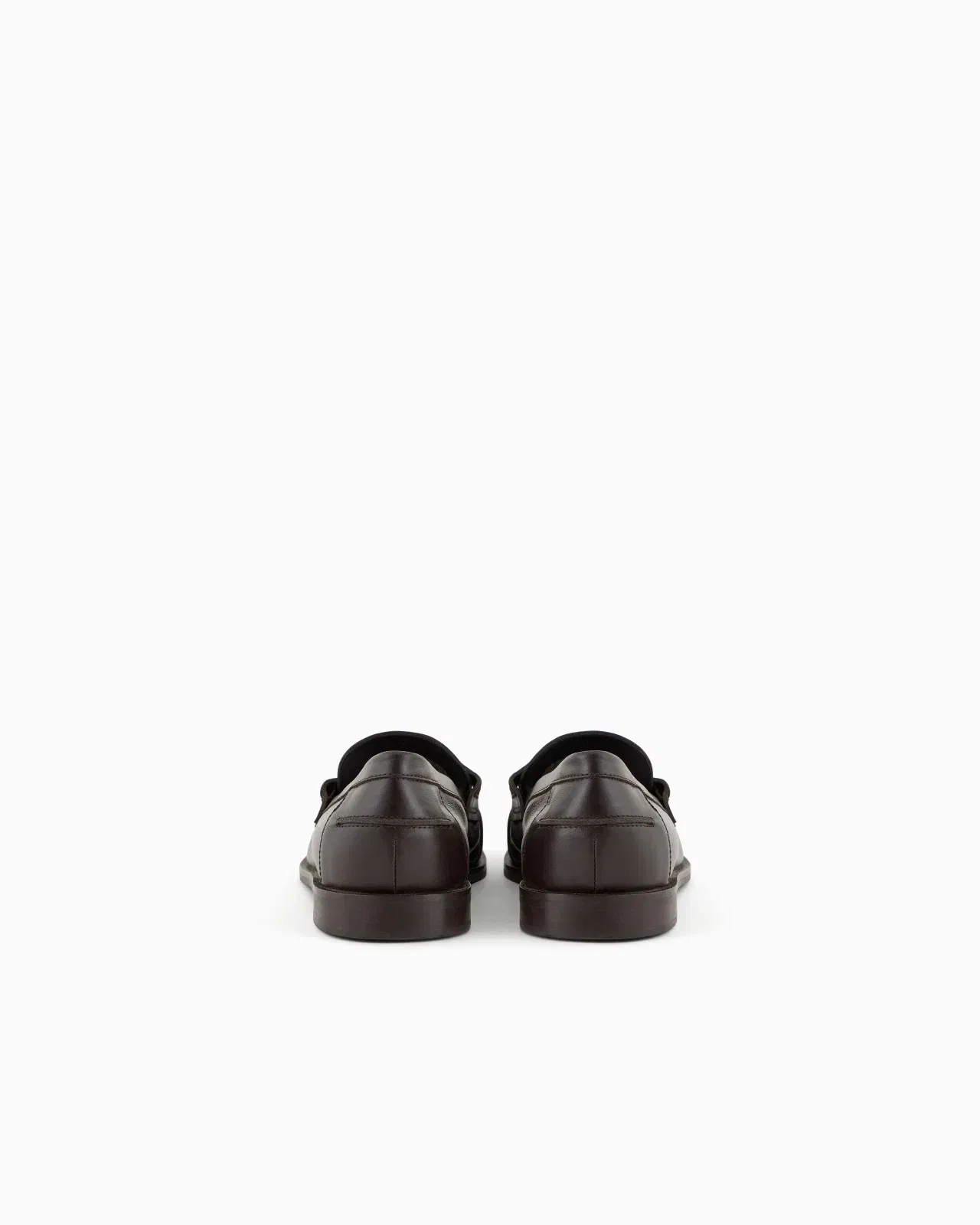 Emporio Armani Smooth Leather Loafers Brown