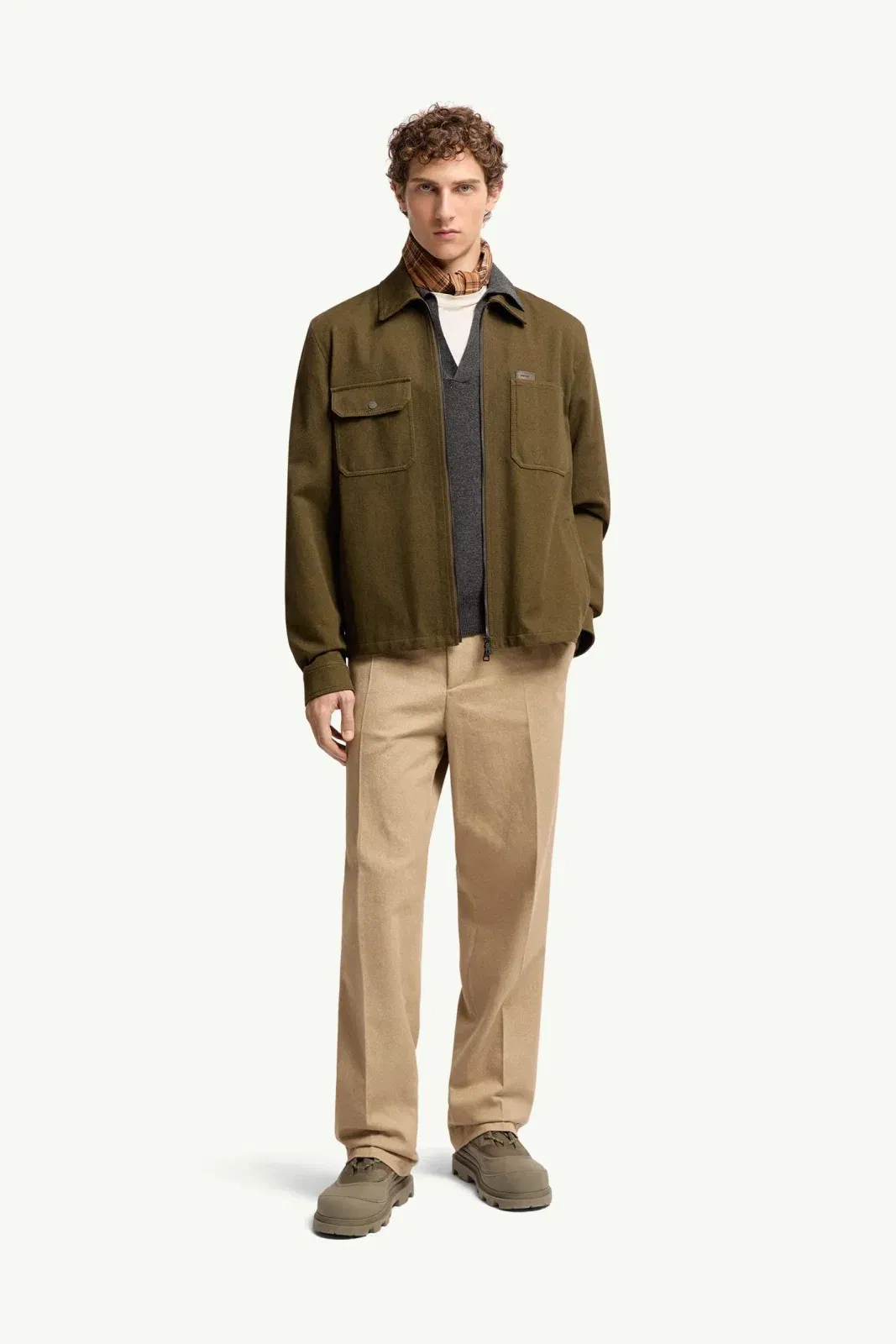 Moncler Tailored Cotton Pants Beige Beige