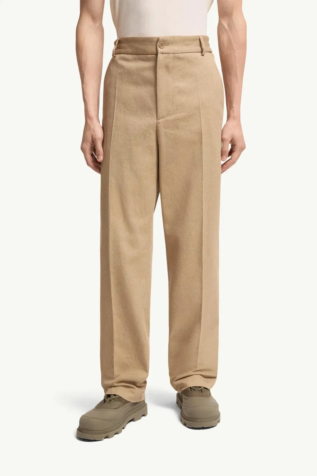 Moncler Tailored Cotton Pants Beige Beige