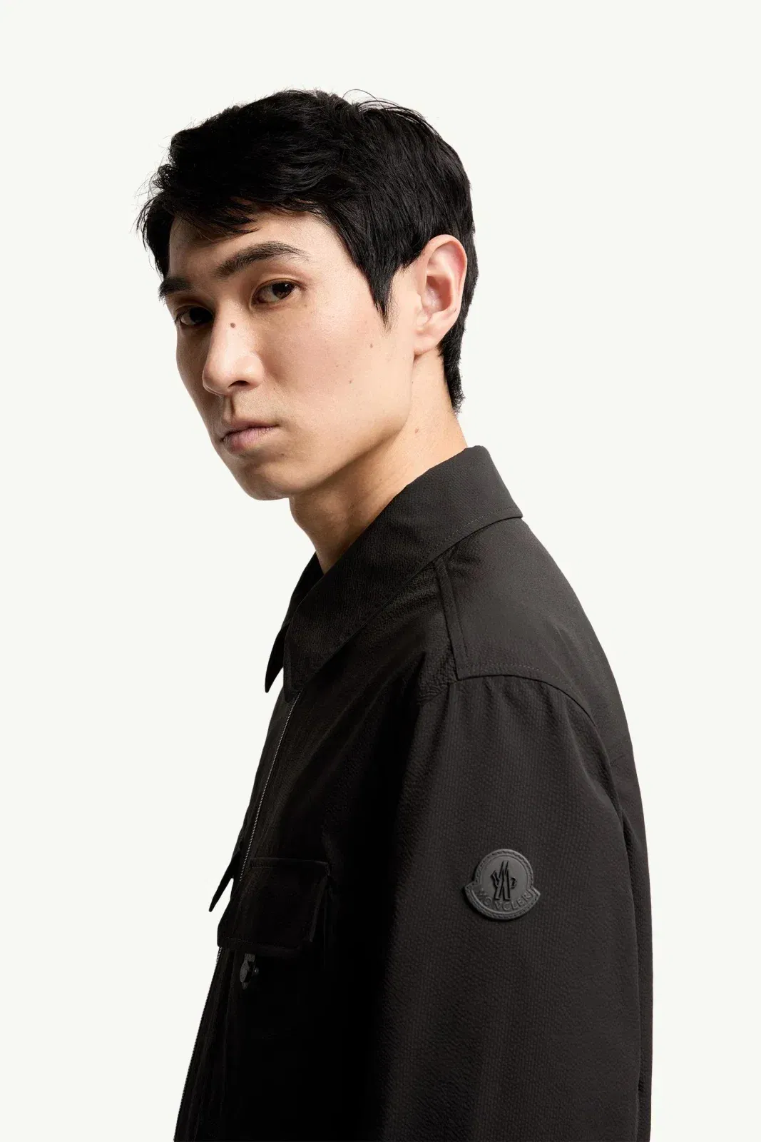 Moncler Seersucker Shirt Jacket Black Black