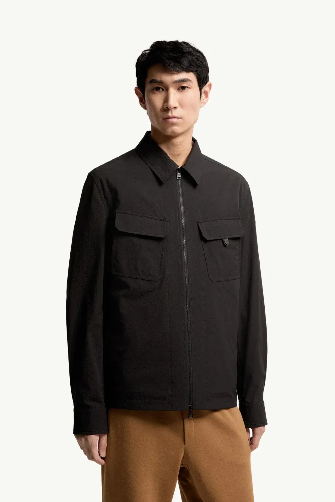 Moncler Seersucker Shirt Jacket Black Black