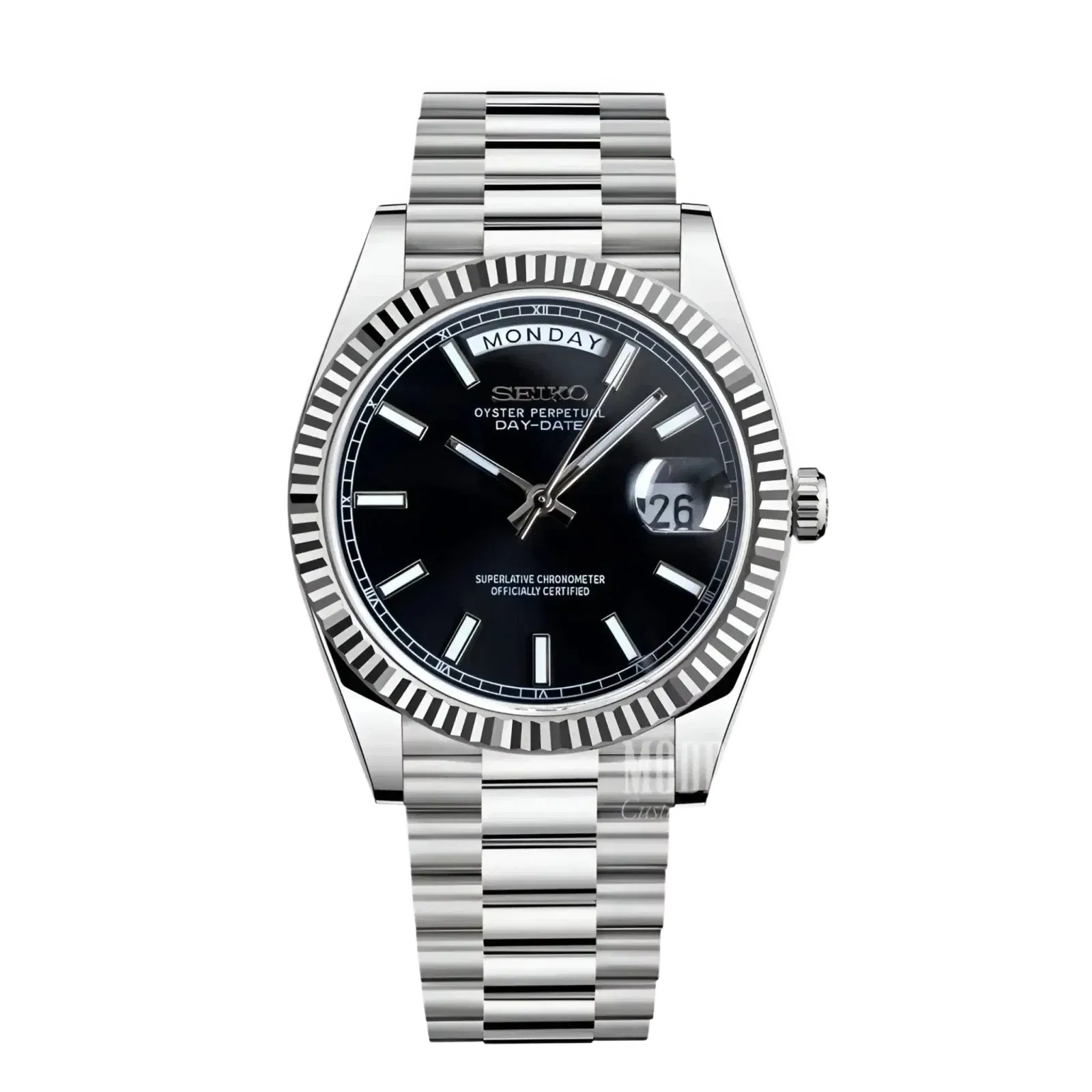 Seiko Mod Datejust Daydate Classic Black