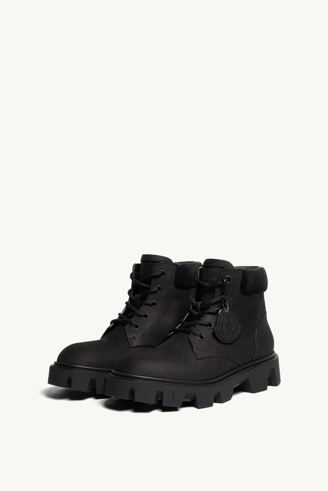 Moncler Peak City Nubuck & Suede Ankle Boots Black