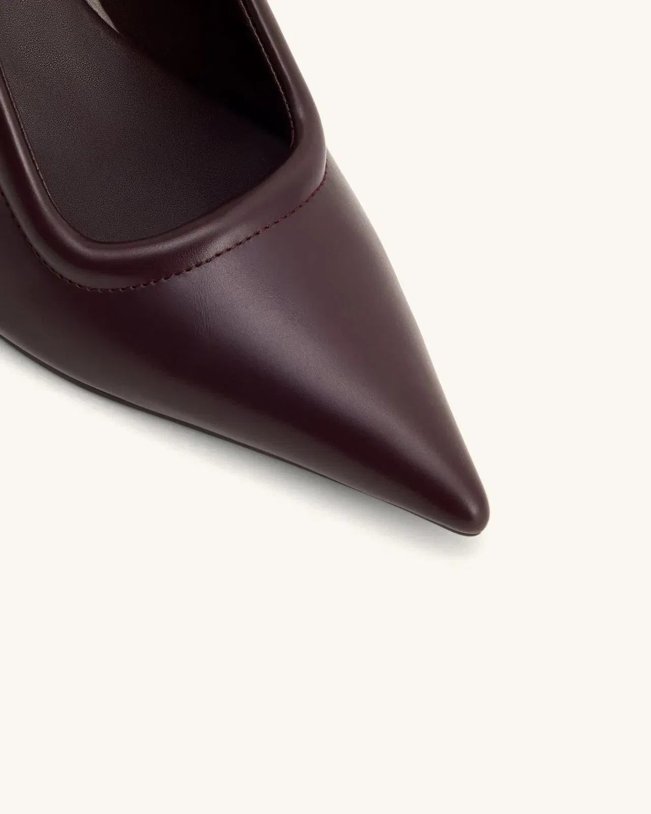 Sofia Metal Accent Sphere Heel Mules - Deep Burgundy