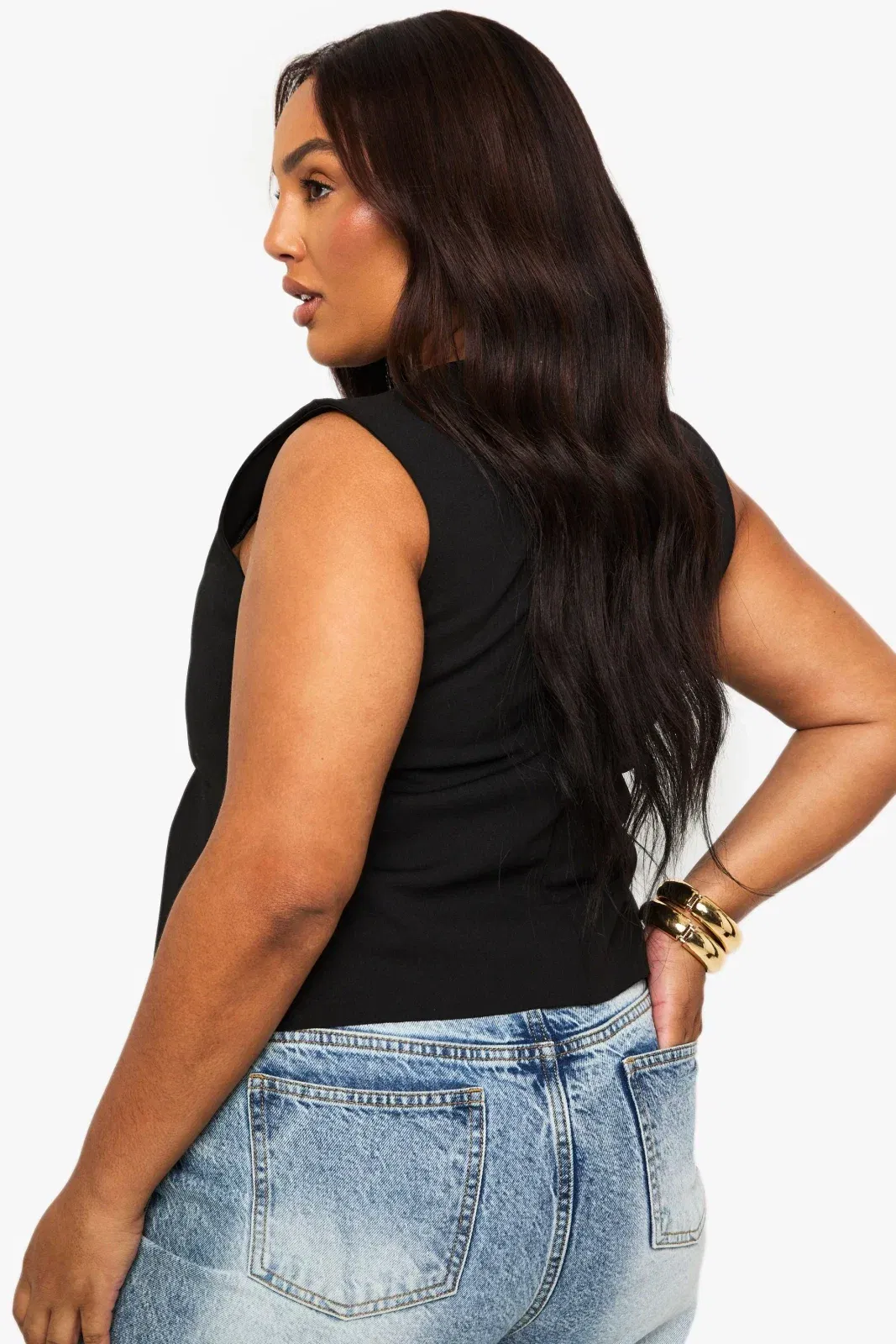 Plus Structured Peplum Hem Top