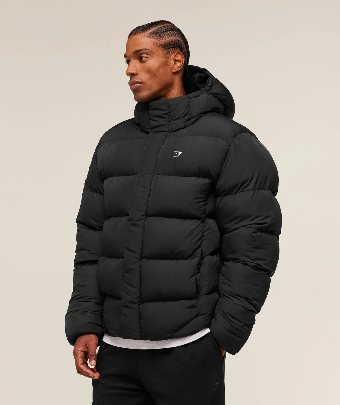 Gymshark Hooded Puffer Jacket - Black