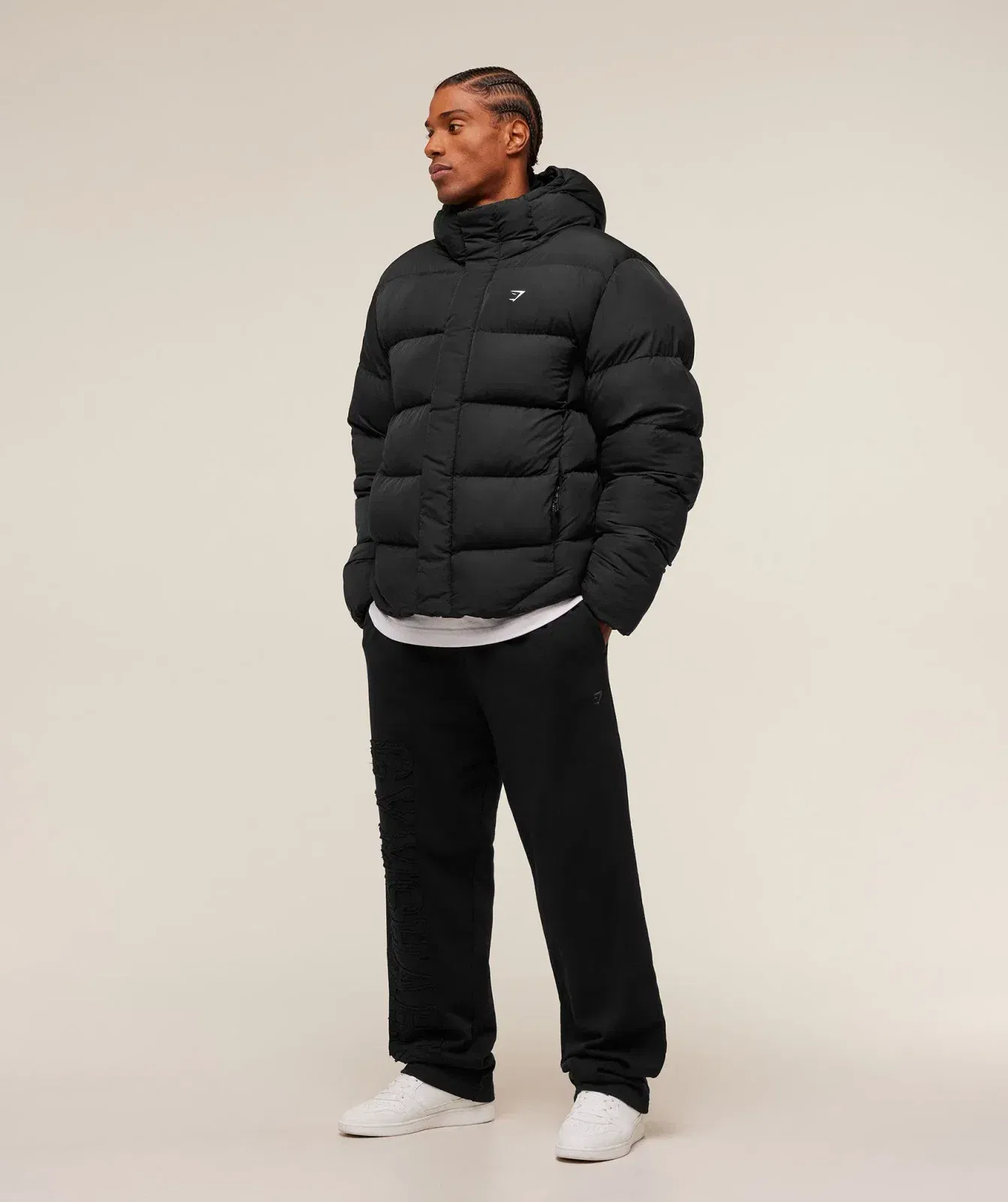 Gymshark Hooded Puffer Jacket - Black