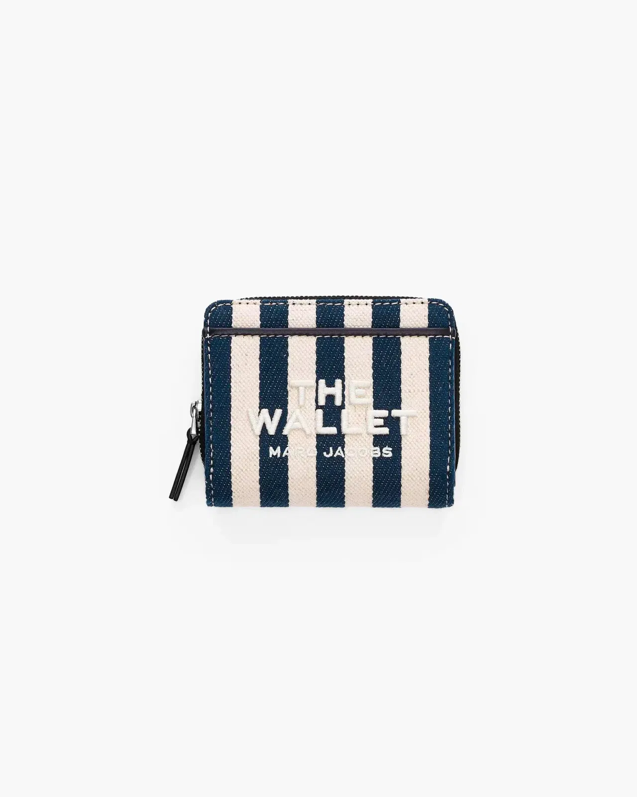 Marc Jacobs The Stripe Canvas Mini Compact Wallet Blue Sea Multi