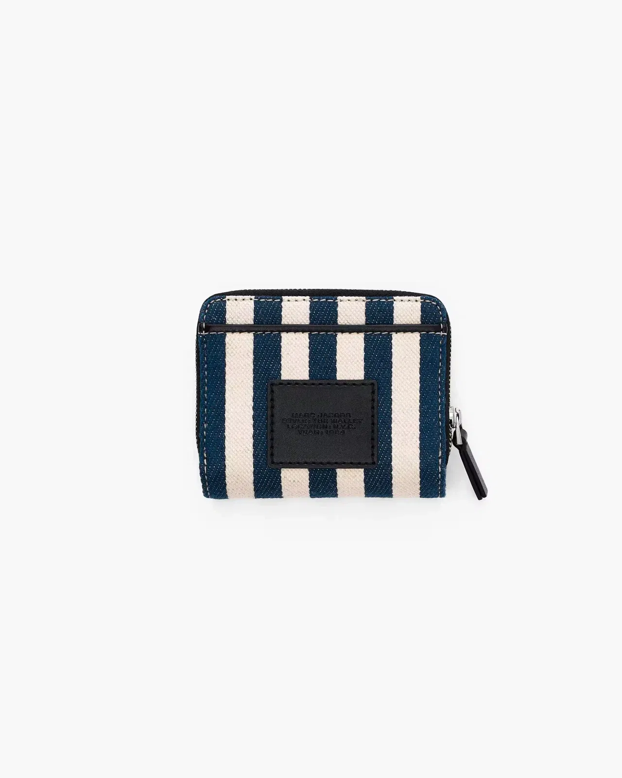 Marc Jacobs The Stripe Canvas Mini Compact Wallet Blue Sea Multi