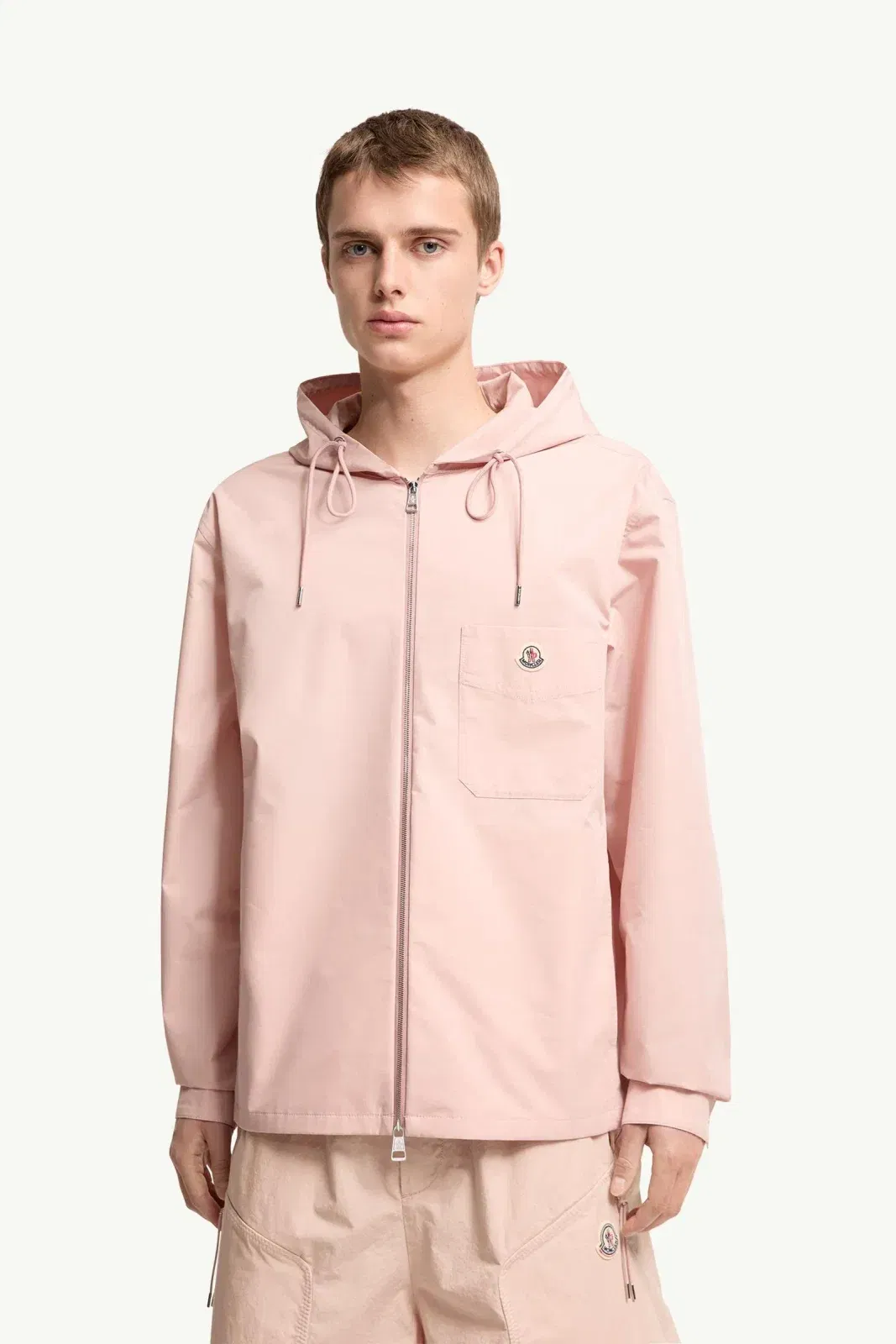 Moncler Cotton Blend Poplin Shirt Jacket Pink Pink
