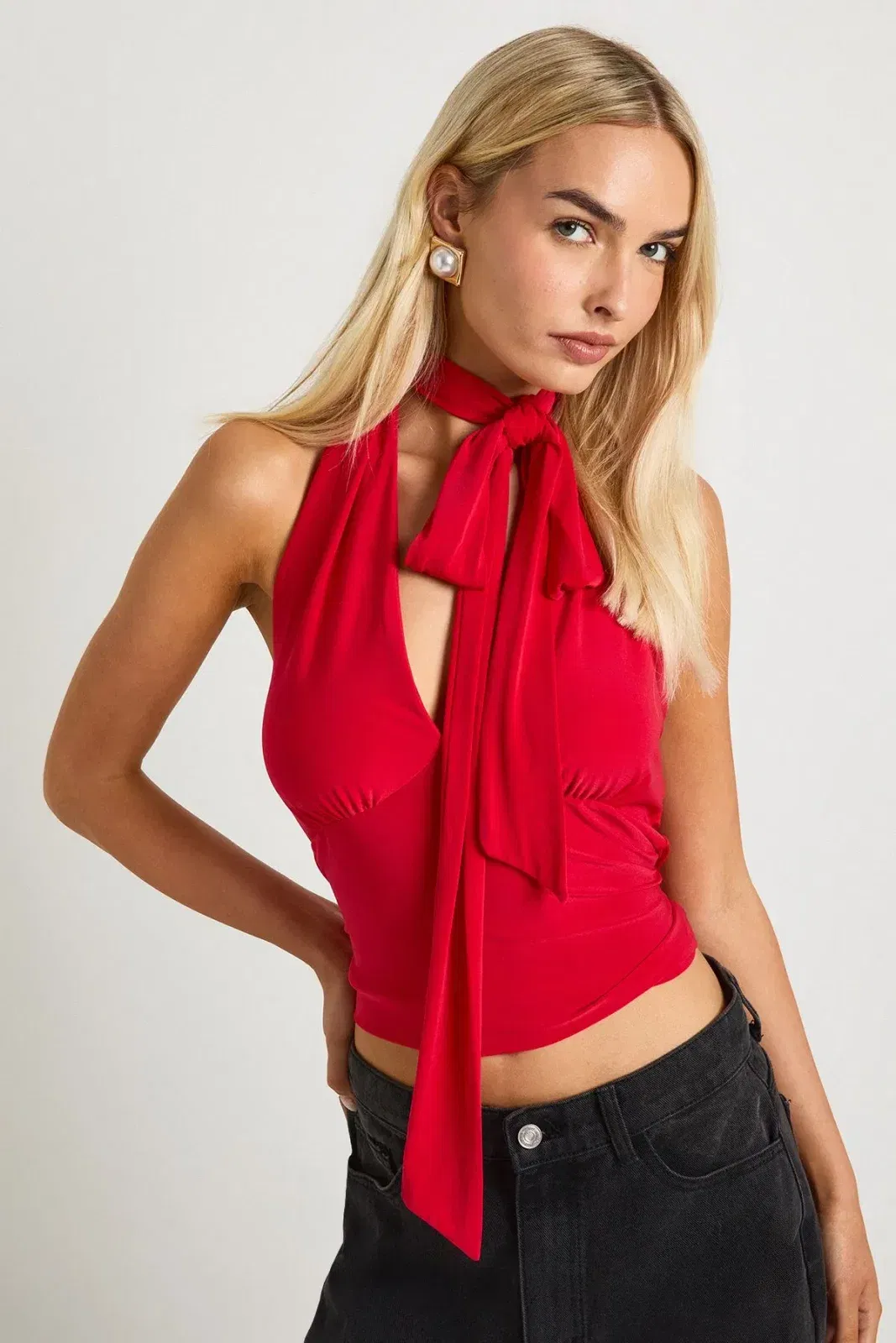 Slinky Halterneck Bow Top
