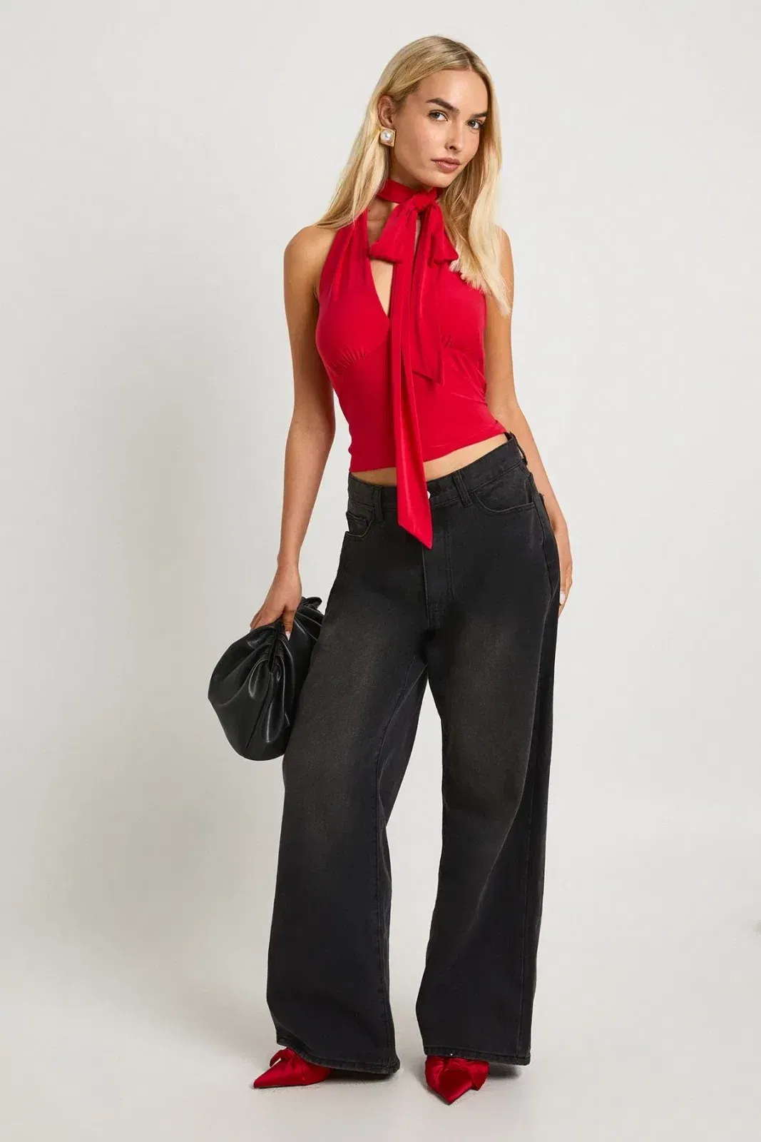 Slinky Halterneck Bow Top