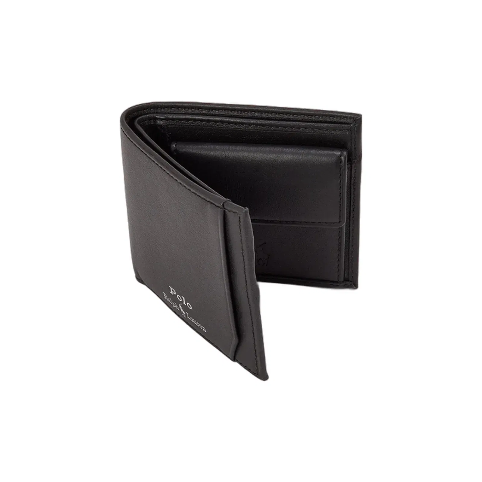 Smooth Leather Coin Billfold Wallet