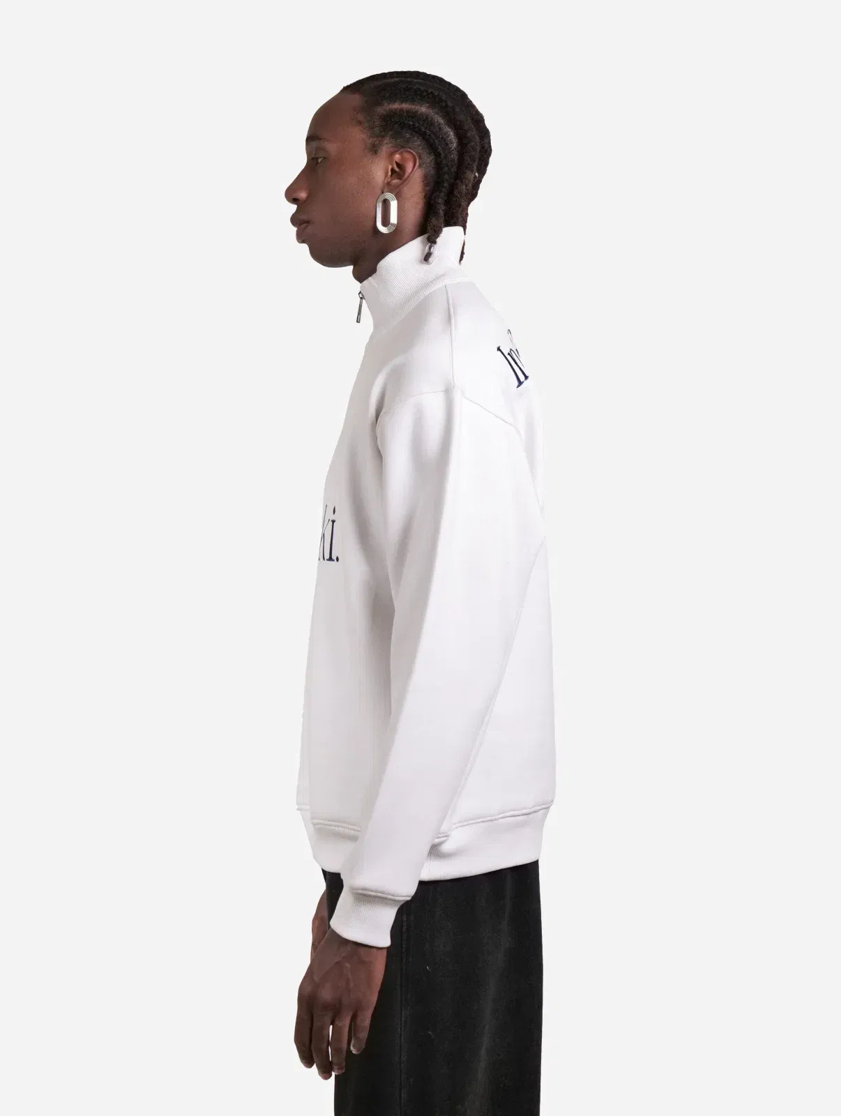 God's Child - White Quarter Zip Drop Shoulder Unisex Oversized Sweatshirt