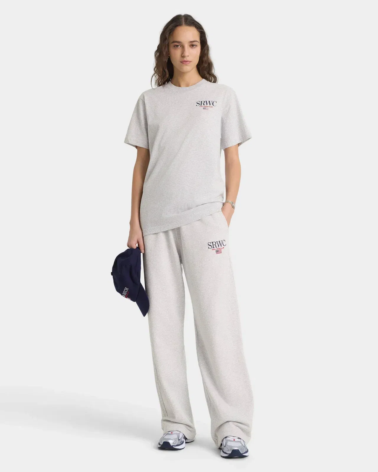 Nautical Embroidered Wide Sweatpant - Heather Gray