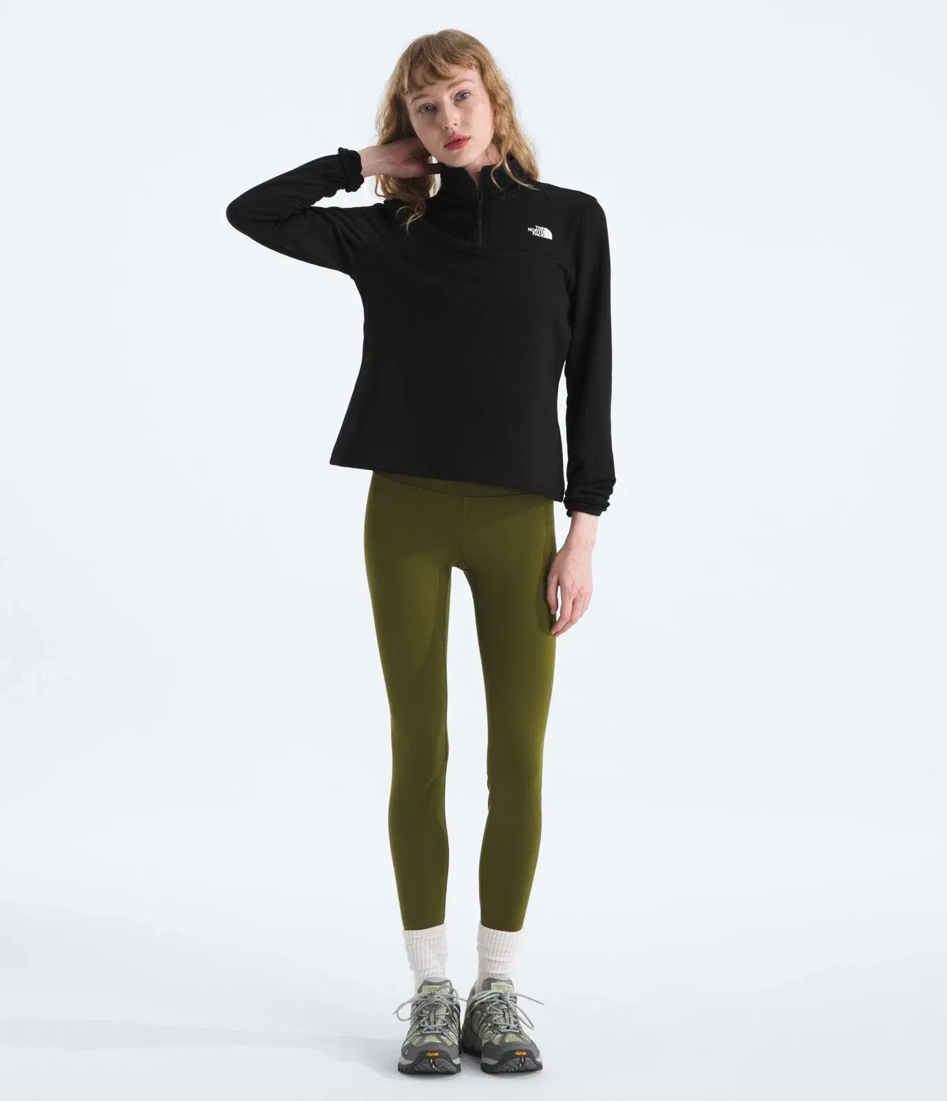 The North Face Women’s Cedar Trail Grid Fleece ¼-Zip Jacket TNF Black