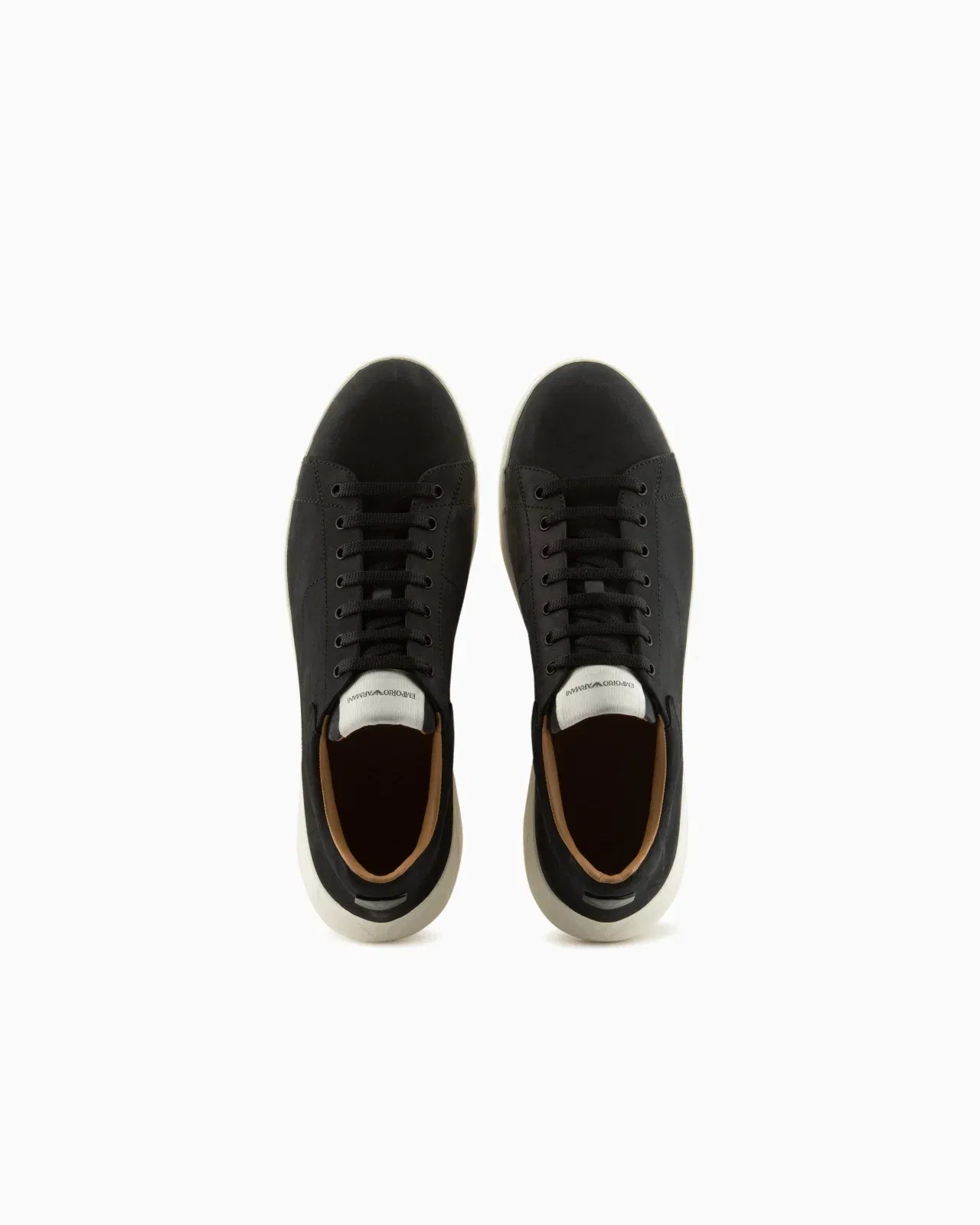Emporio Armani Sneaker With Knurled Soles In Nubuck Leather Essential Black