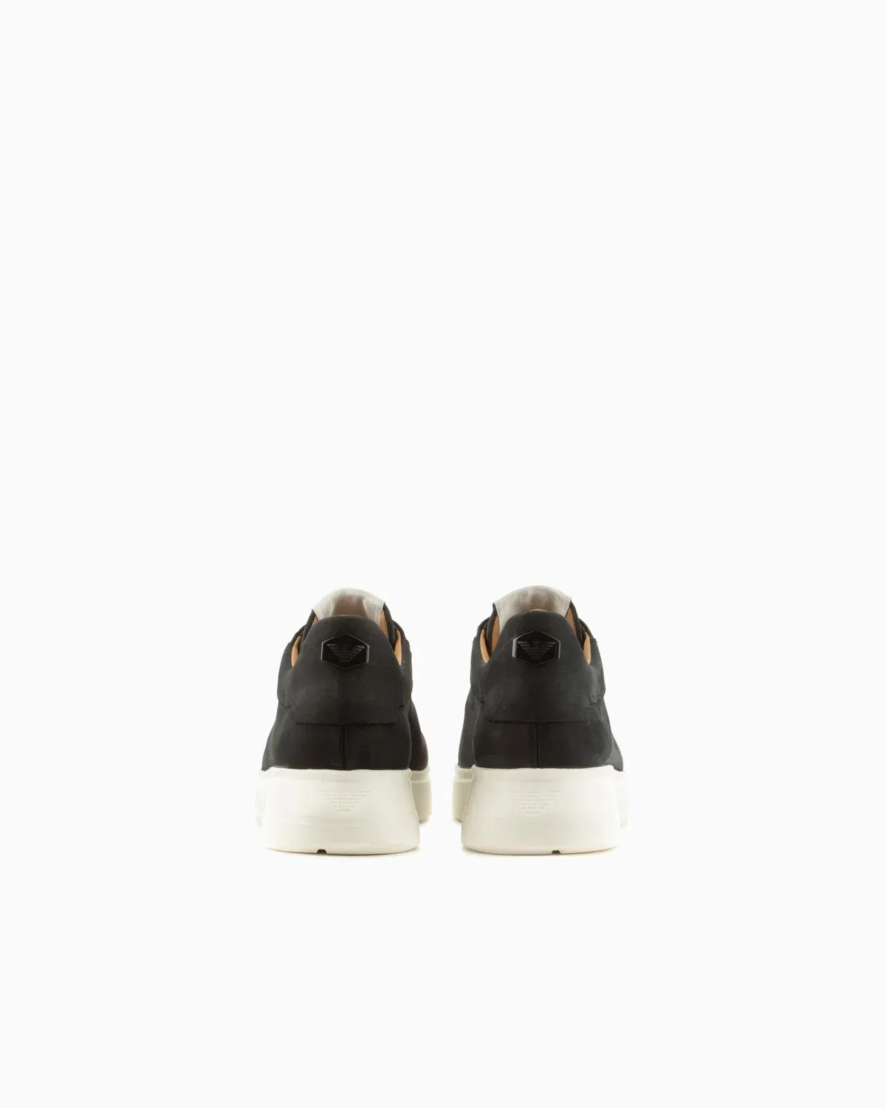Emporio Armani Sneaker With Knurled Soles In Nubuck Leather Essential Black