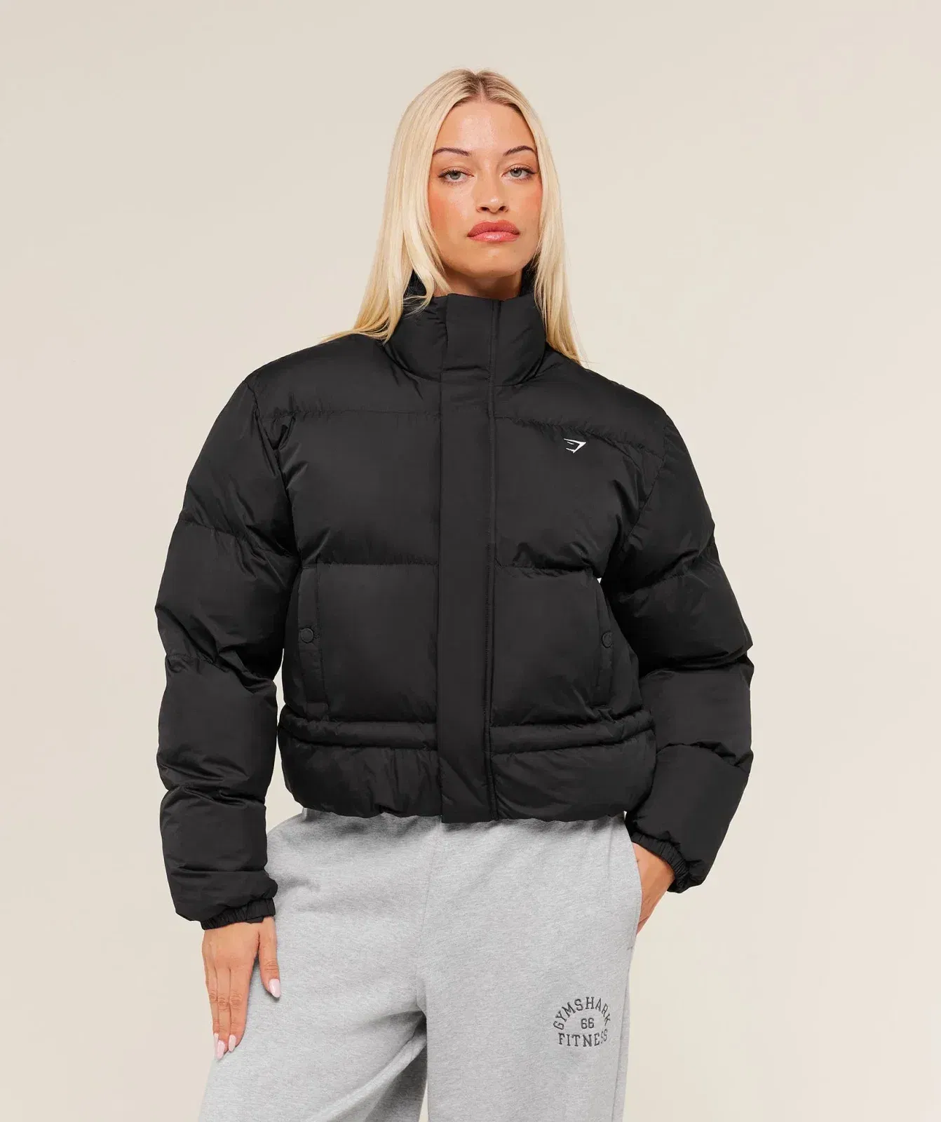 Women's Gymshark Puffer Jacket Black
