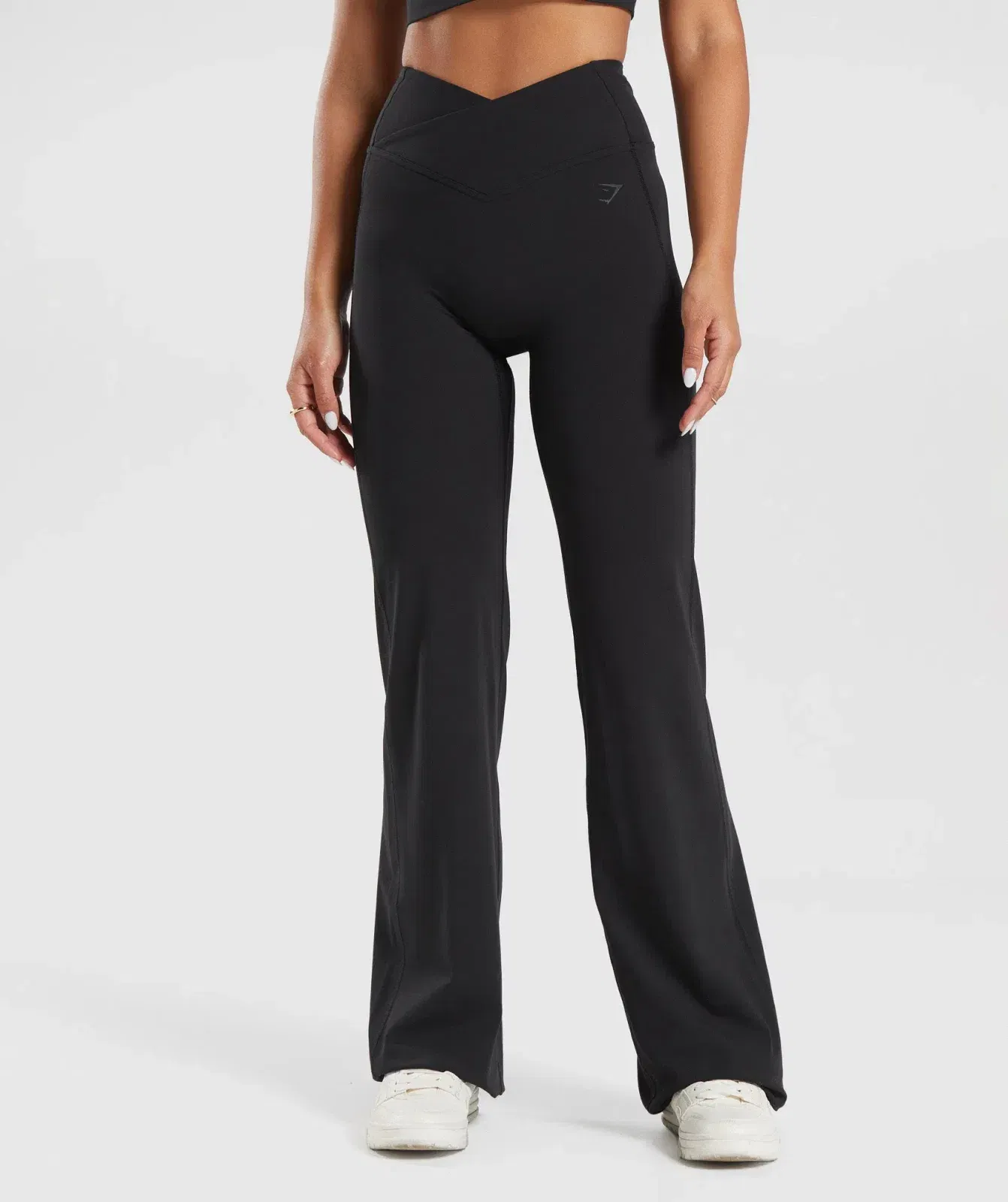 Women's Gymshark Crossover Tall Flared Leggings Black