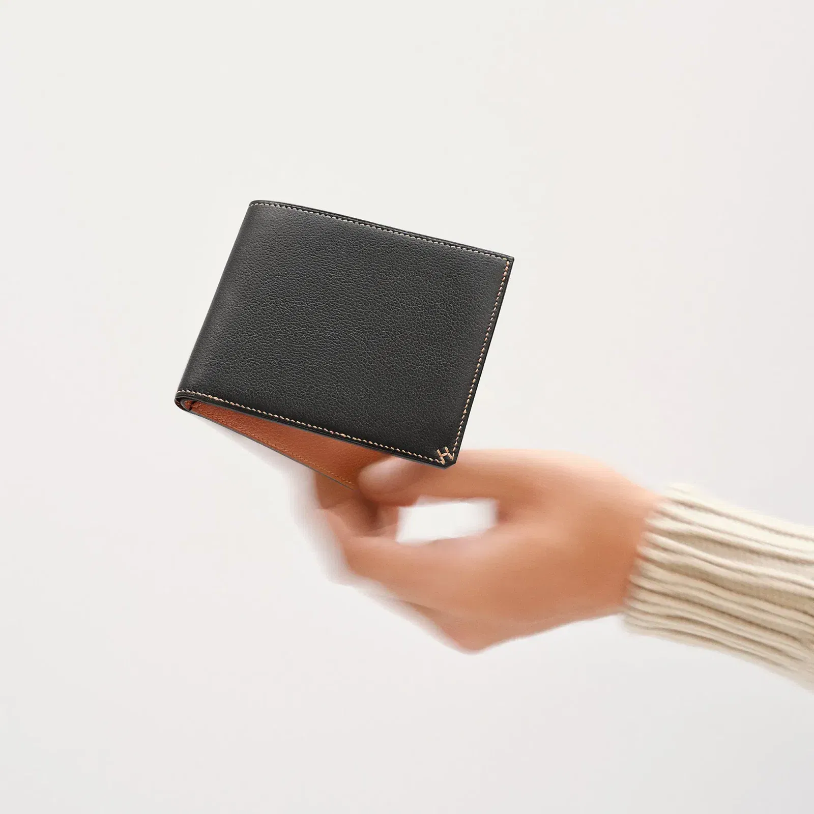 Hermes H Sellier Compact Wallet Noir