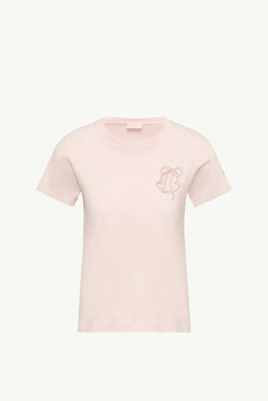Moncler Embroidered Logo Cotton T-Shirt Light Pink Light Pink
