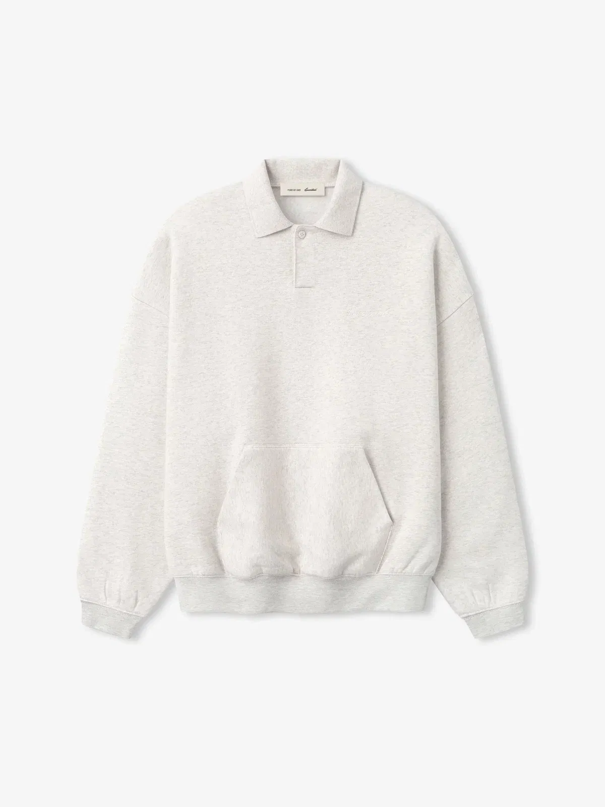 Essentials Signature 90S Polo Sweatshirt Oatmeal Heather