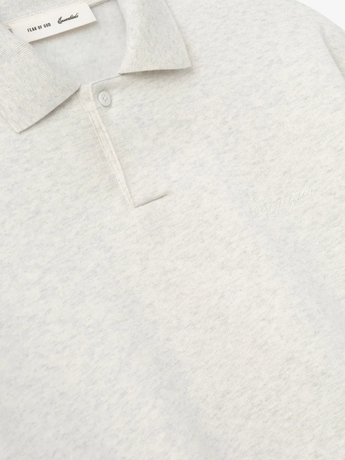 Essentials Signature 90S Polo Sweatshirt Oatmeal Heather