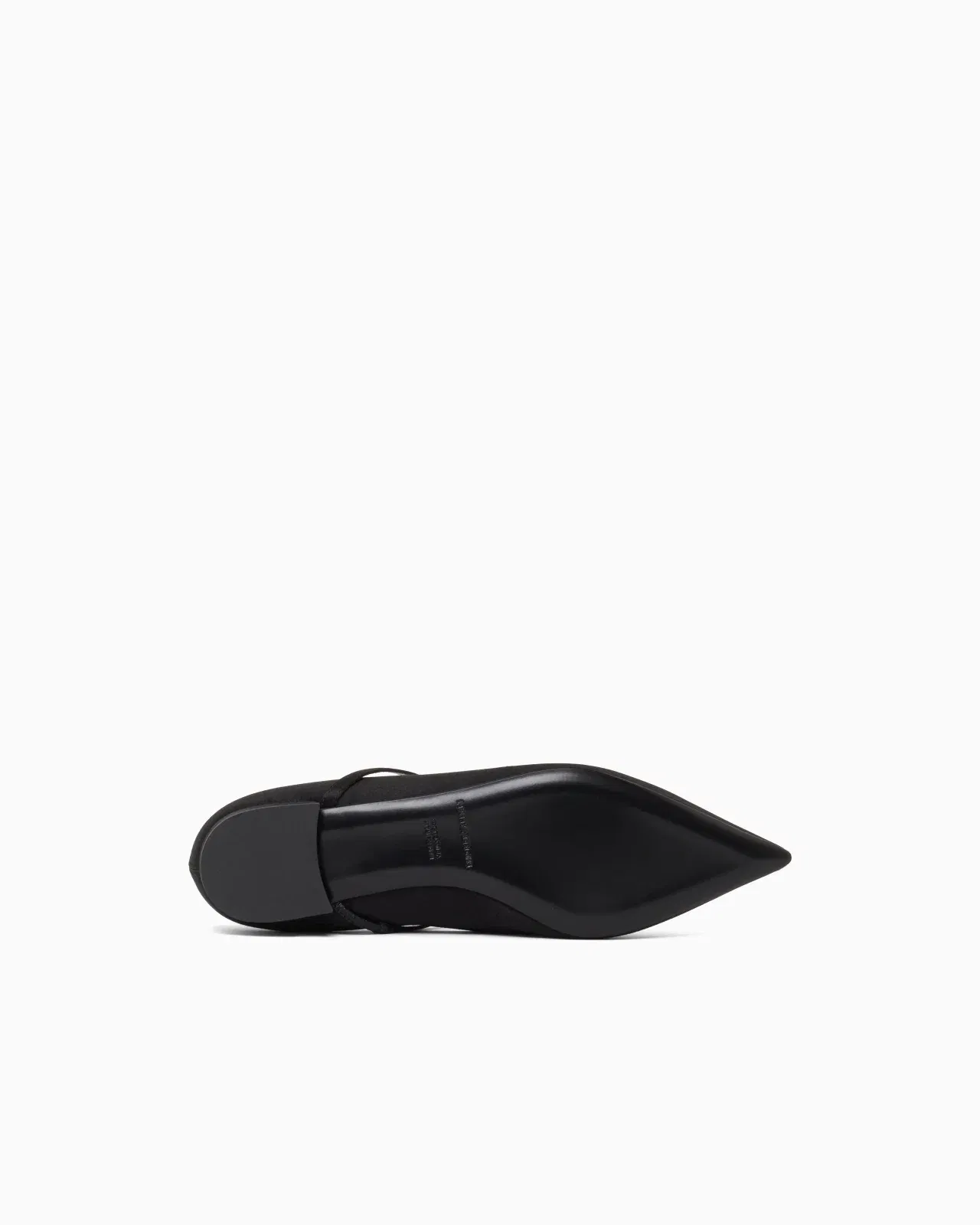 Emporio Armani Satin T-Bar Ballerinas Black