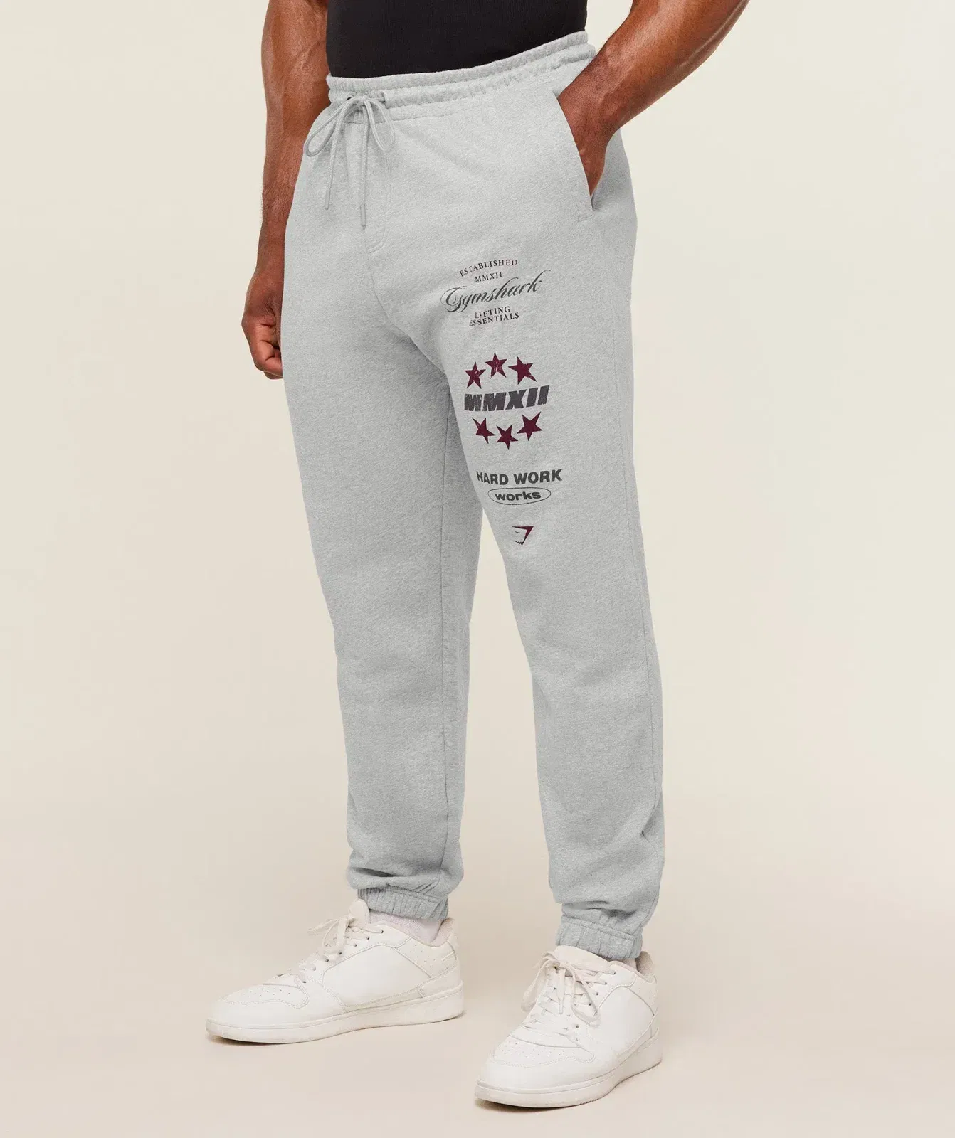 Gymshark Global Lifting Graphic Pant - Light Grey Core Marl