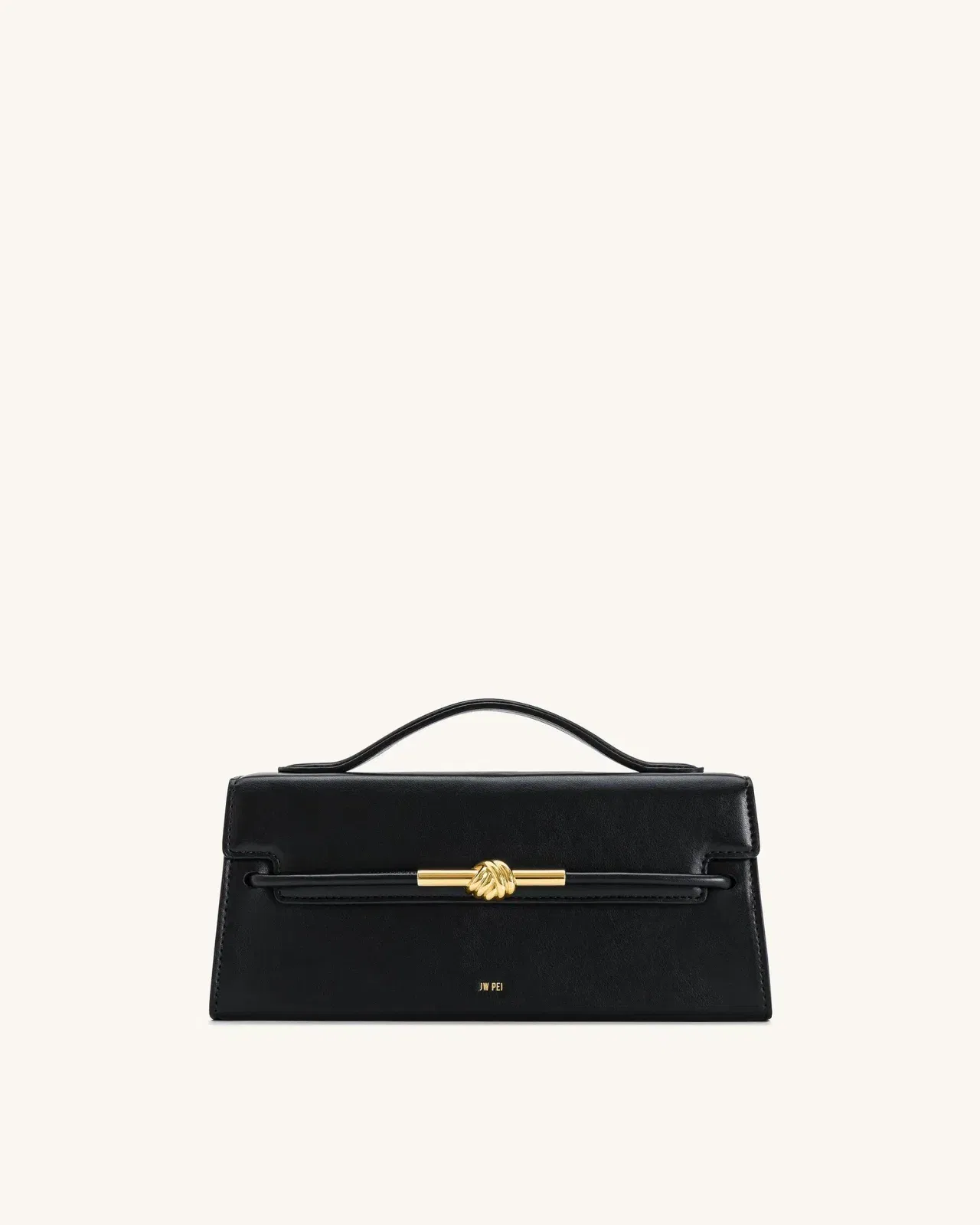 Lena Metal Rope Knot Top Handle Bag - Black