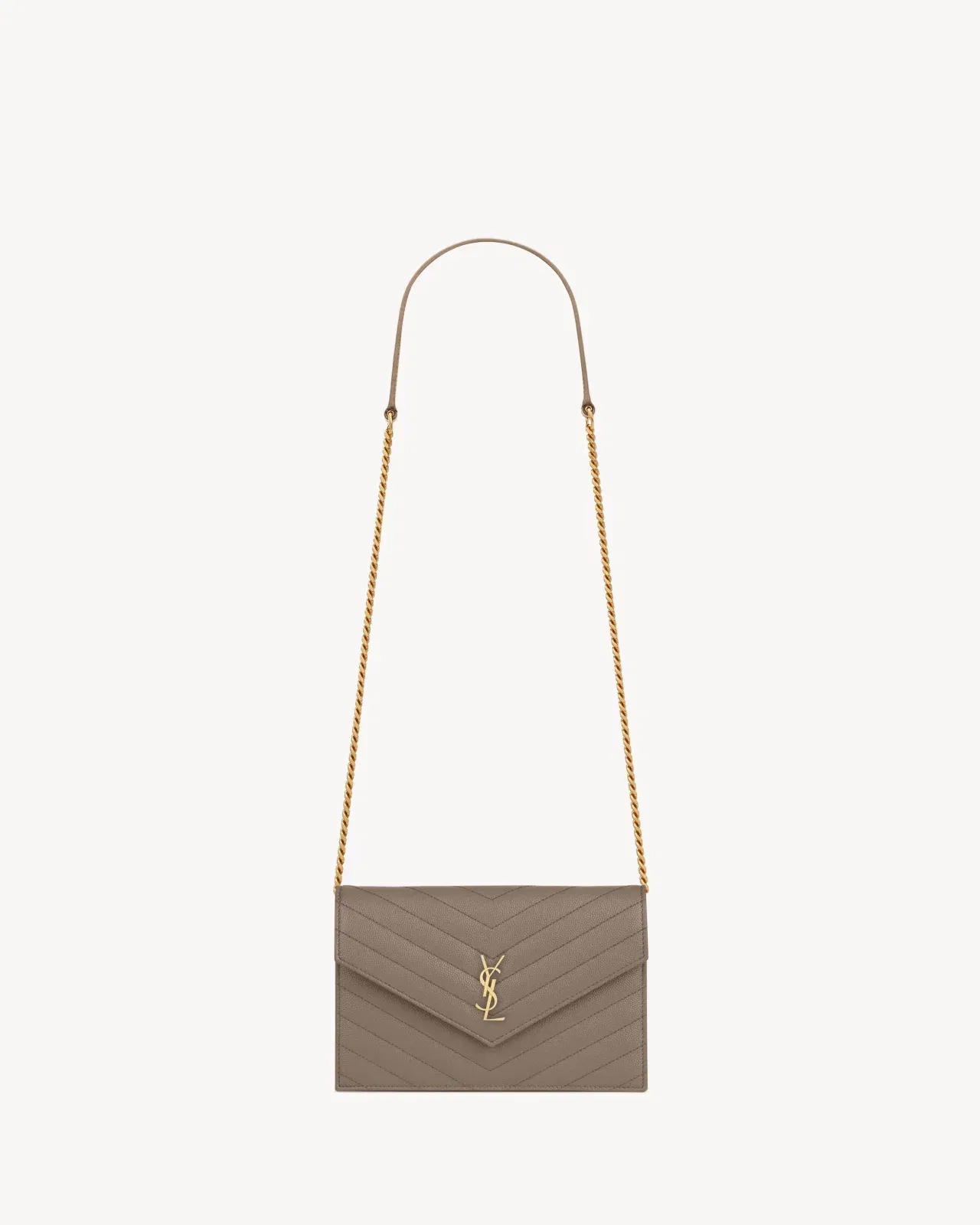 CASSANDRE Envelope Chain Wallet in Grain De Poudre leather
