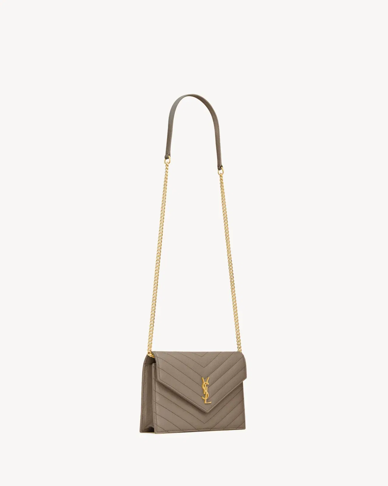 CASSANDRE Envelope Chain Wallet in Grain De Poudre leather